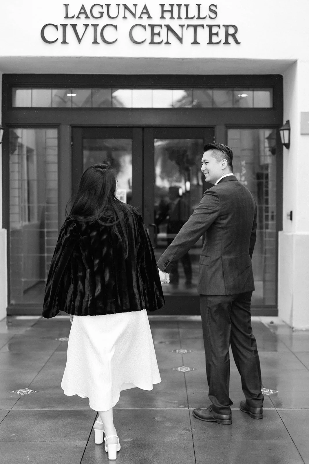 Bride and groom portrait at their courthouse elopement in Laguna Beach, CA — Southern California wedding photographer Tesla Rae Photo based in Huntington Beach