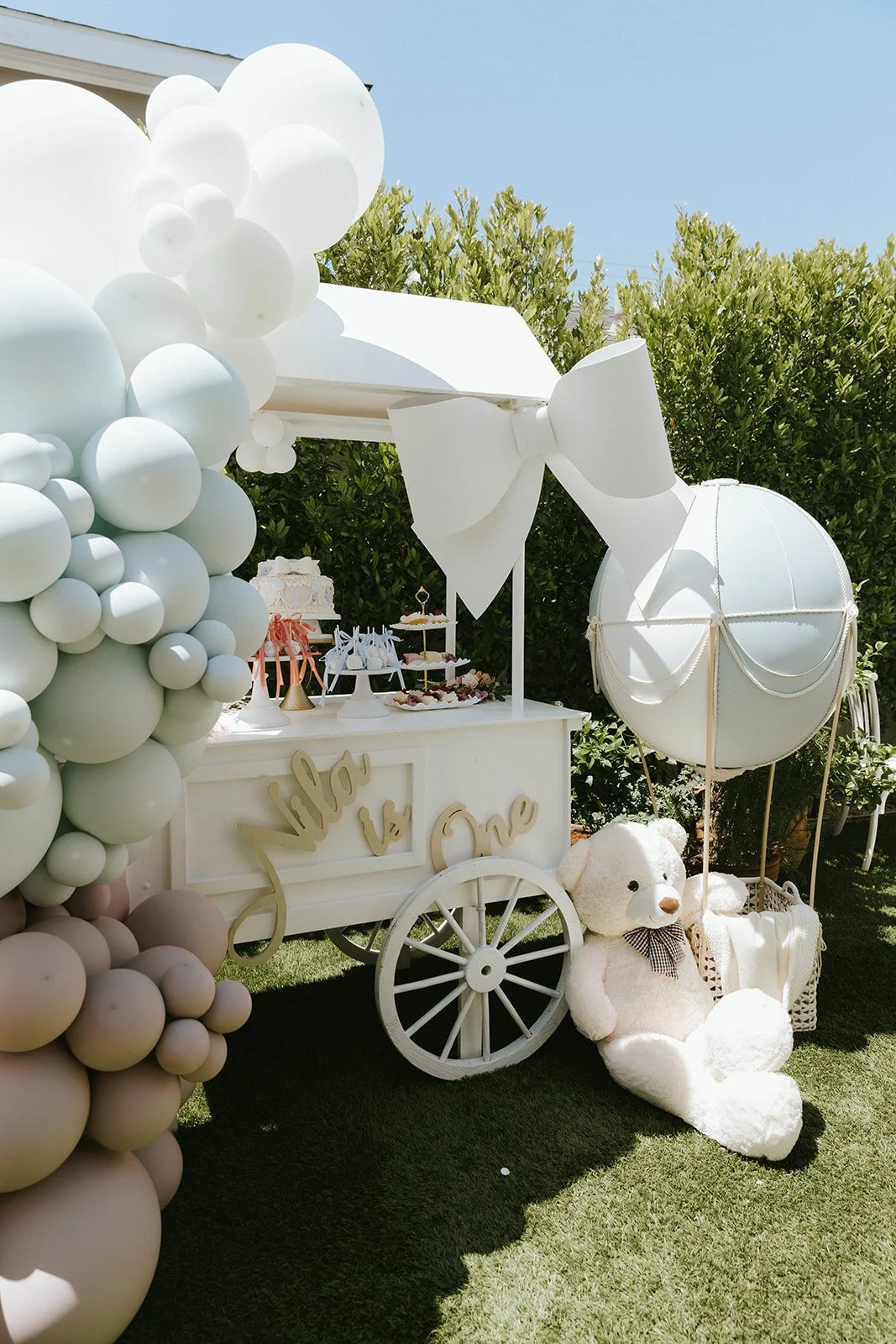 Elegant party decor for a baby's first birthday  in Newport Beach — Orange County event photographer Tesla Rae Photo