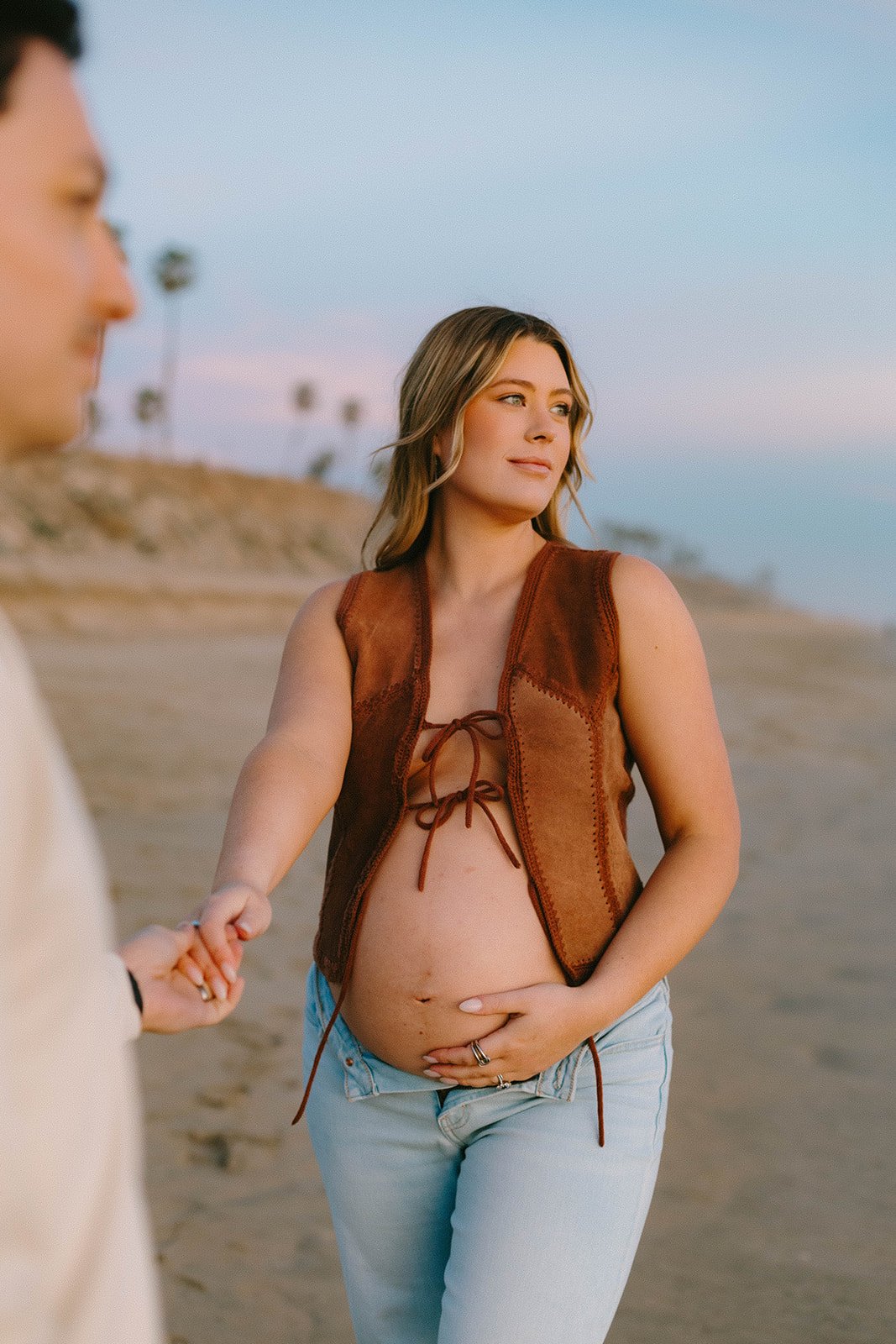 Maternity session at sunset on the beach in Huntington Beach  — Best maternity photographers in Orange County — Tesla Rae Photo