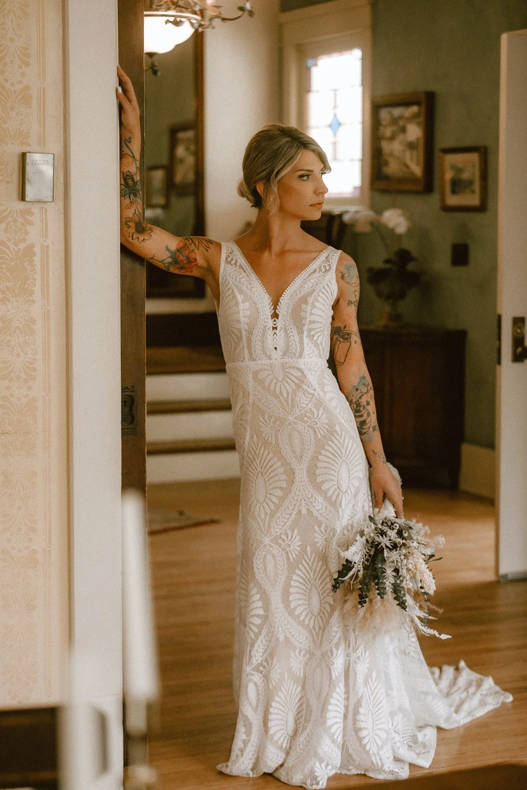 Bride posing at The French Estate wedding in Orange, CA — Southern California wedding photographer Tesla Rae Photo based in Huntington Beach