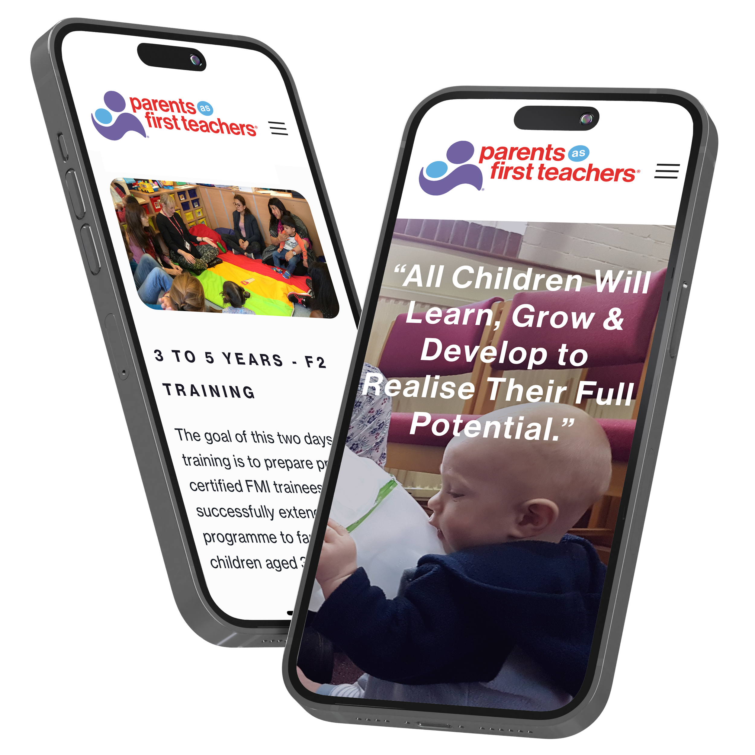 Parents as First Teachers UK website on iPhones.
