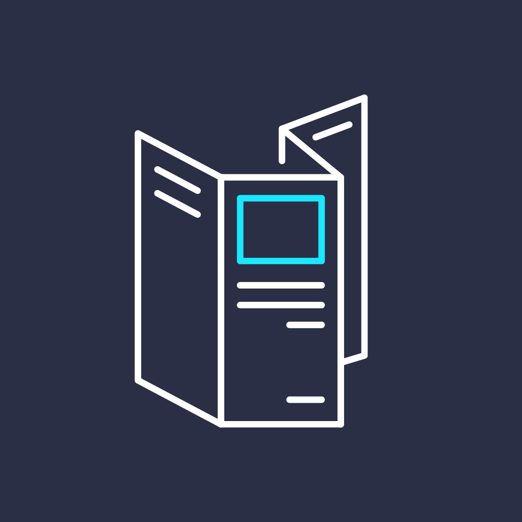 Graphic design brochure icon.