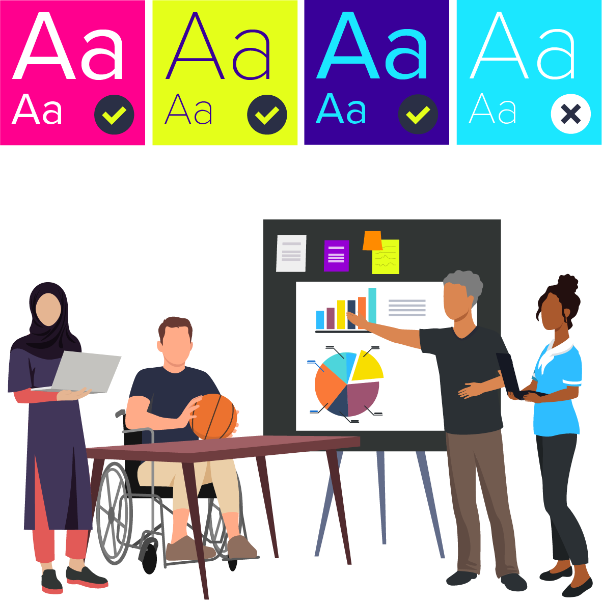 Image showing text accessibility and diverse people.