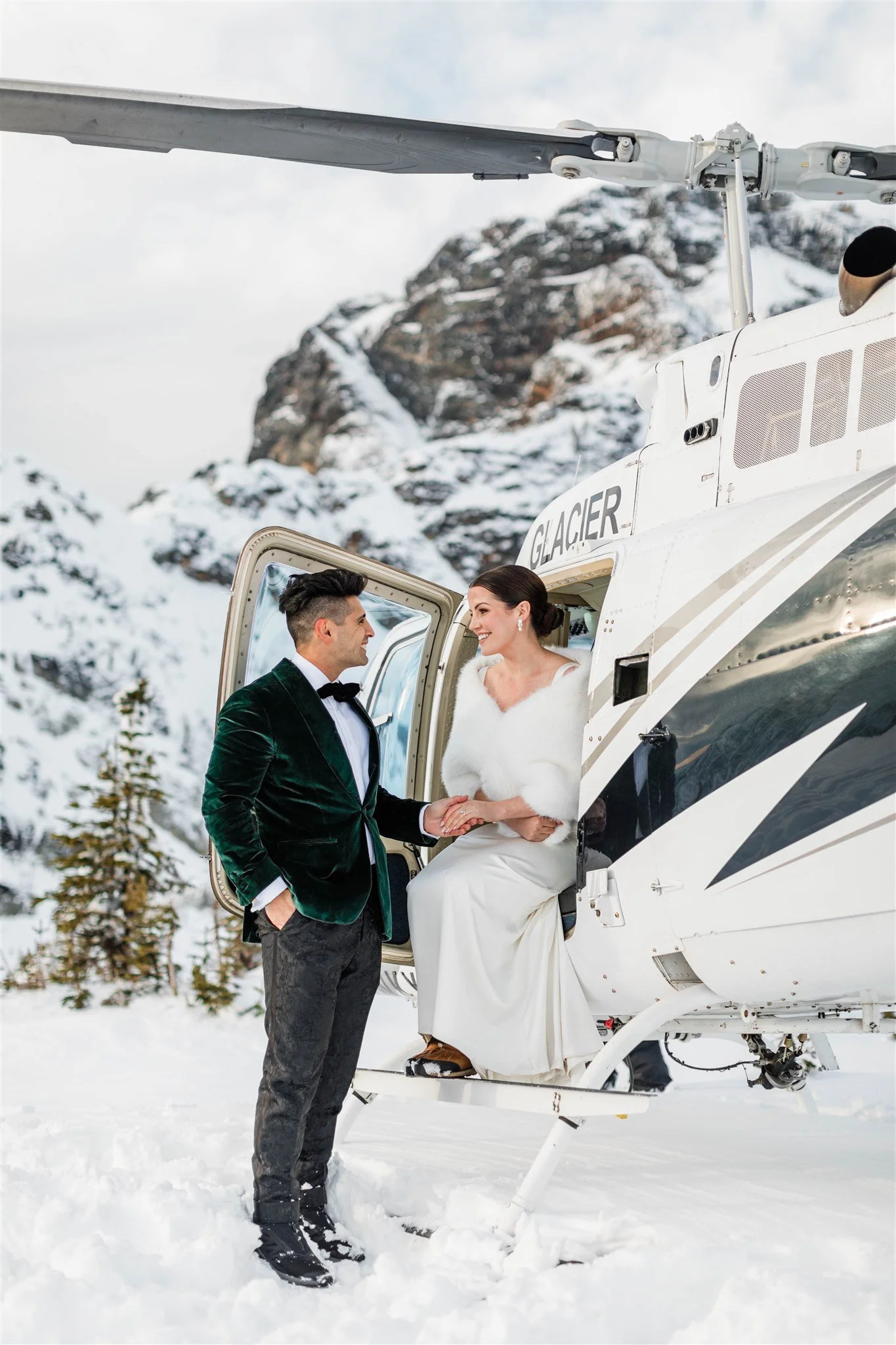 helicopter elopement wedding