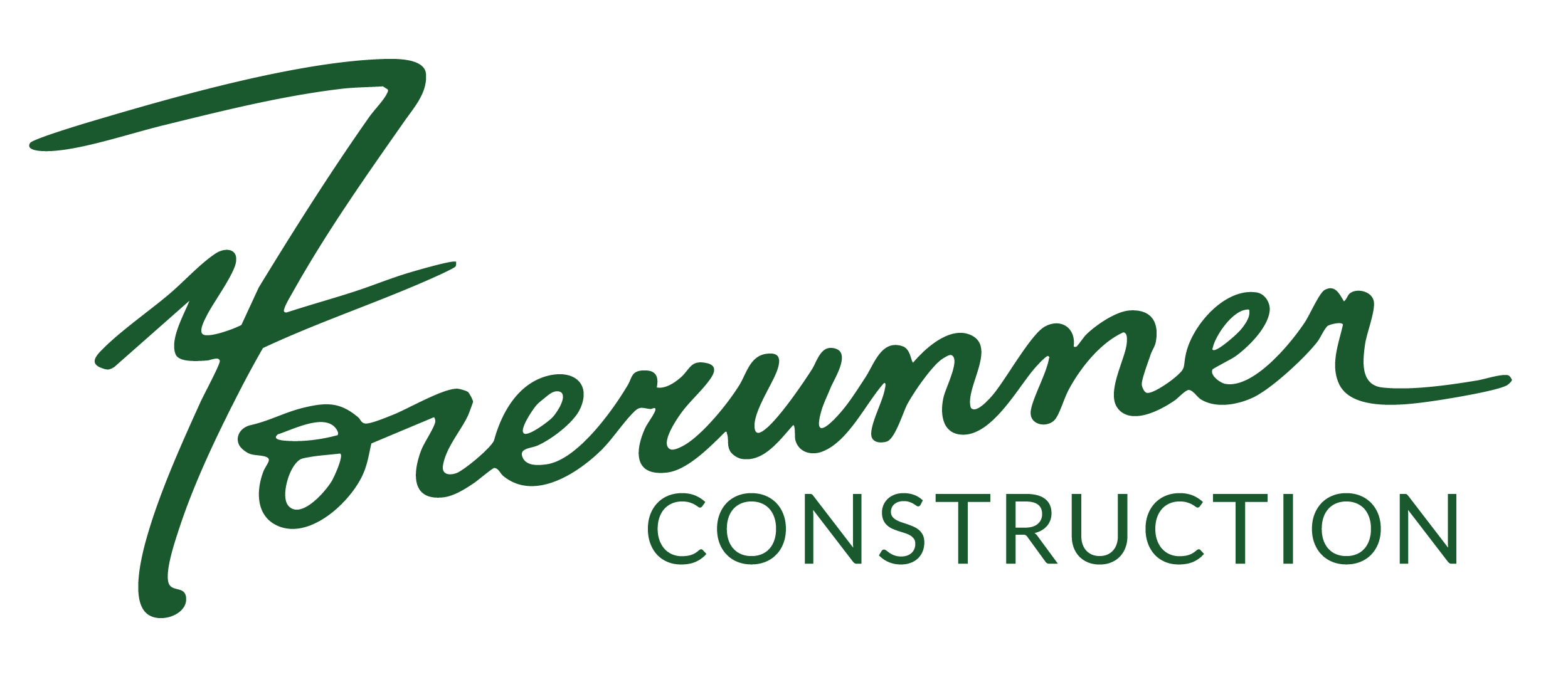 Foerumer Construction logo in green script and block text