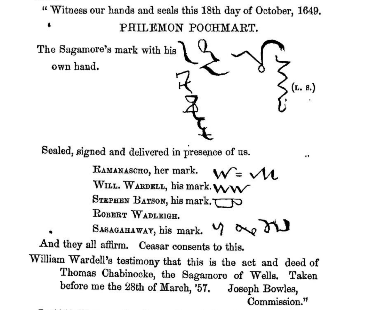 The 1649 Chabinocke–Wadleigh Deed