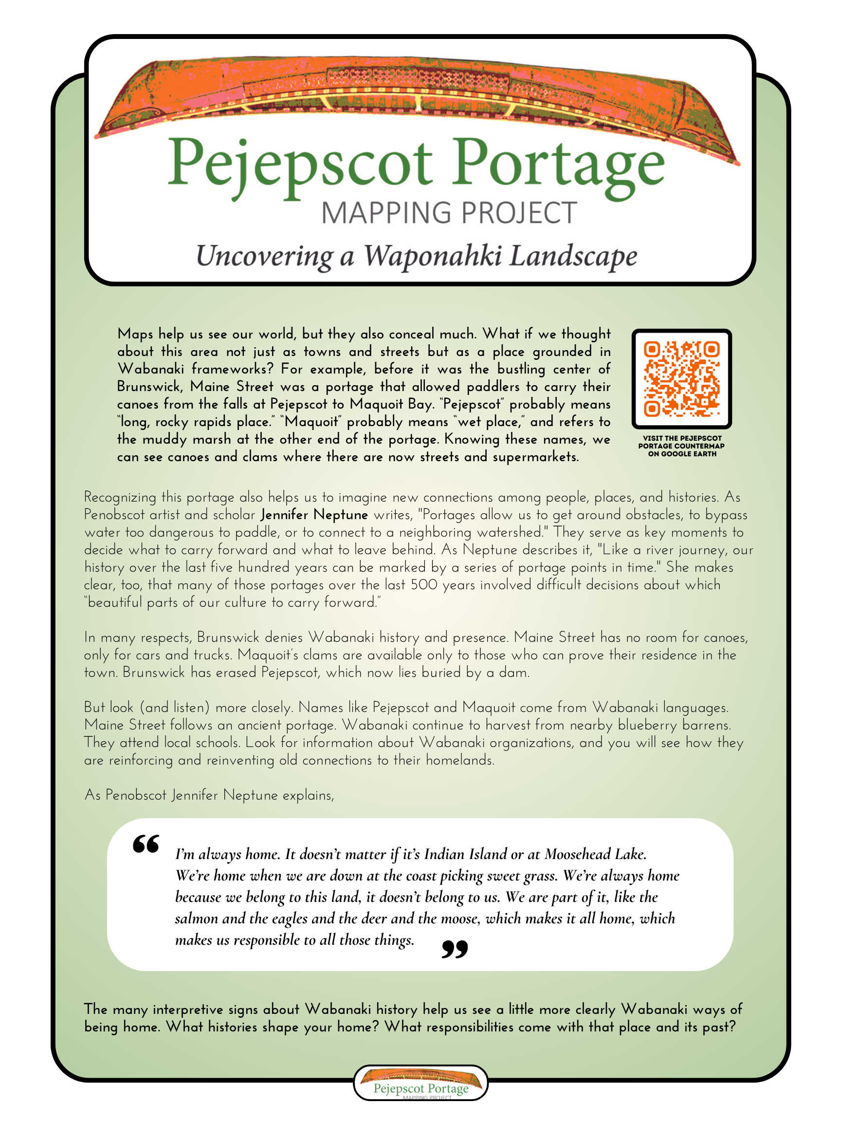 Pejepscot Portage Mapping Project