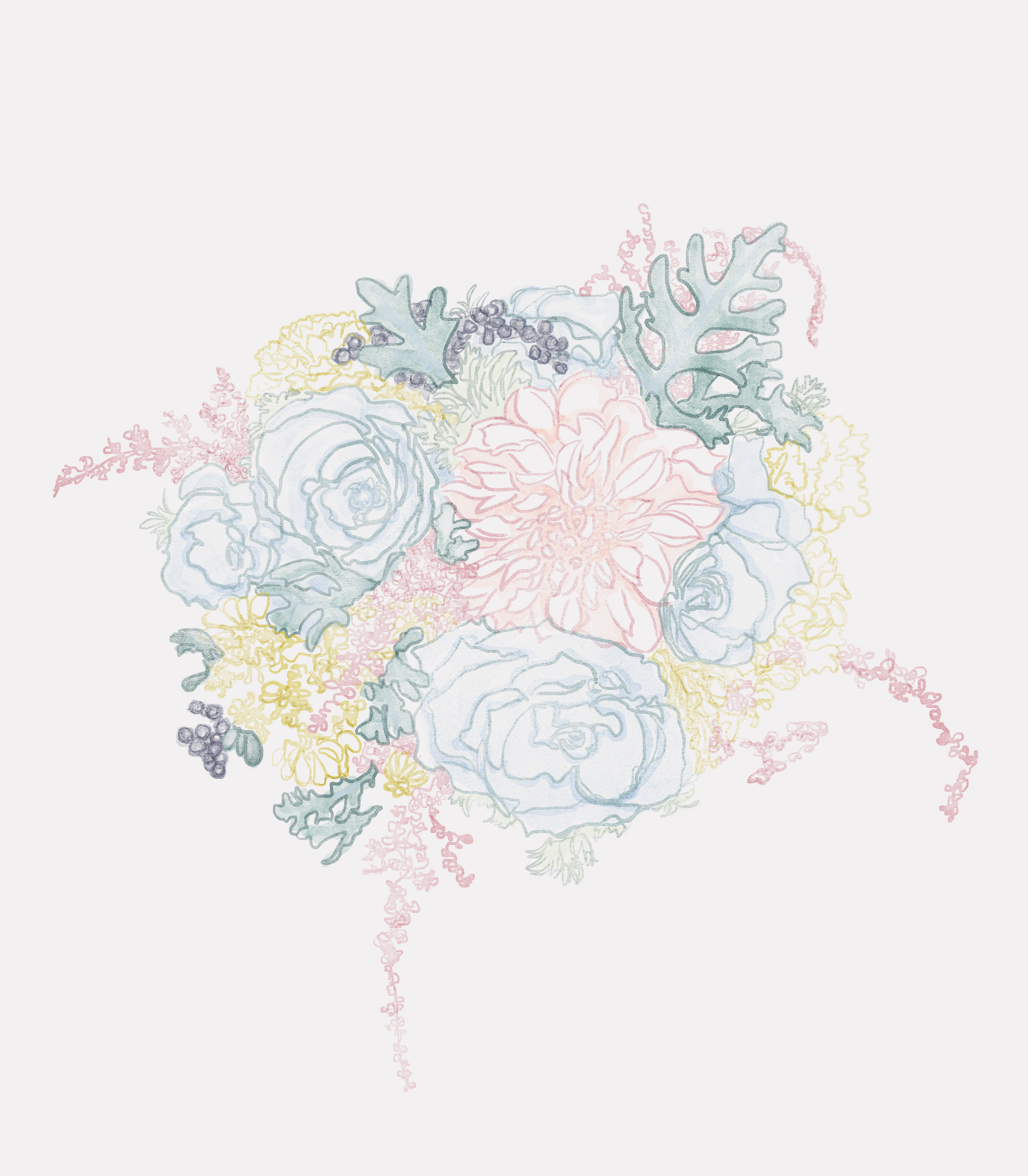 Digital illustration of a flower bouquet