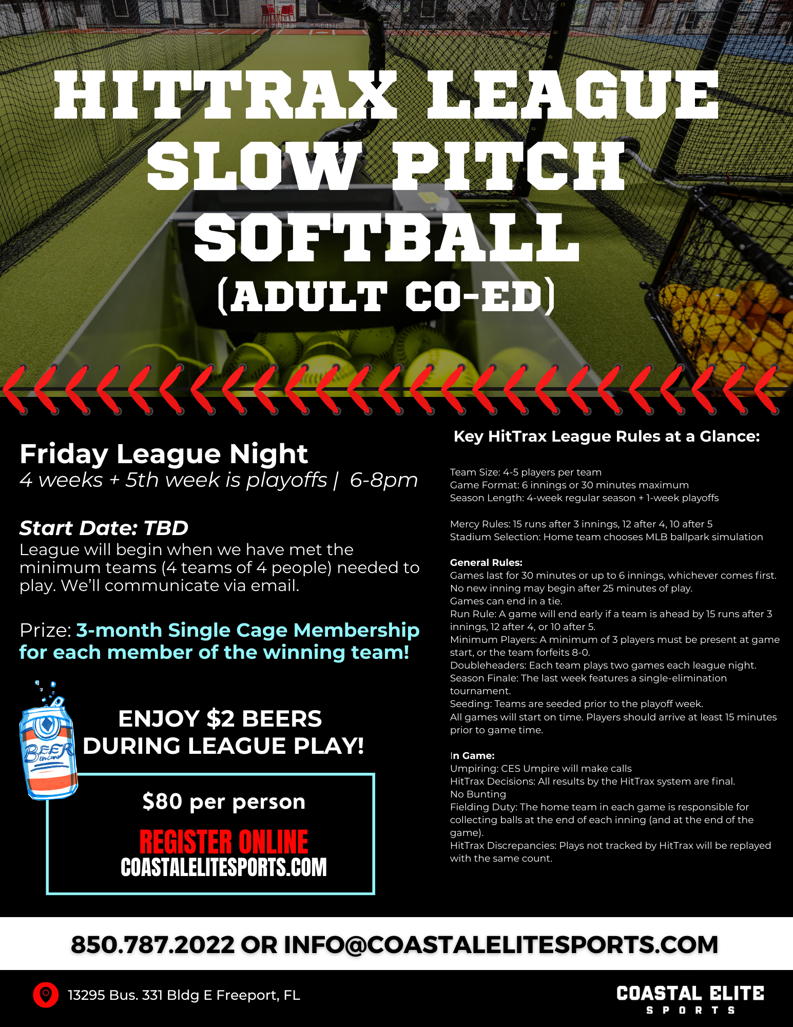 Email to Register info@coastalelitesports.com