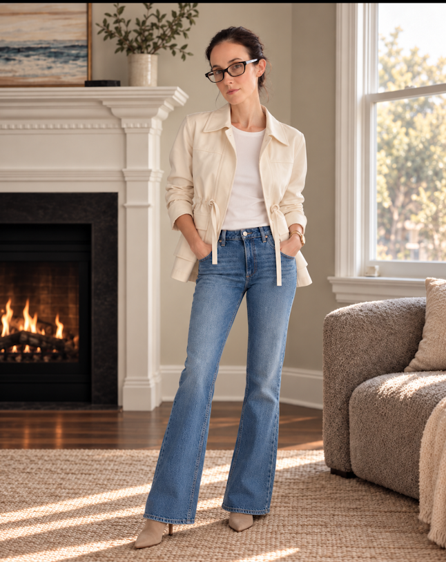 The New Power Pairing: Denim, Leather Trim, and the Return of Polished Ease