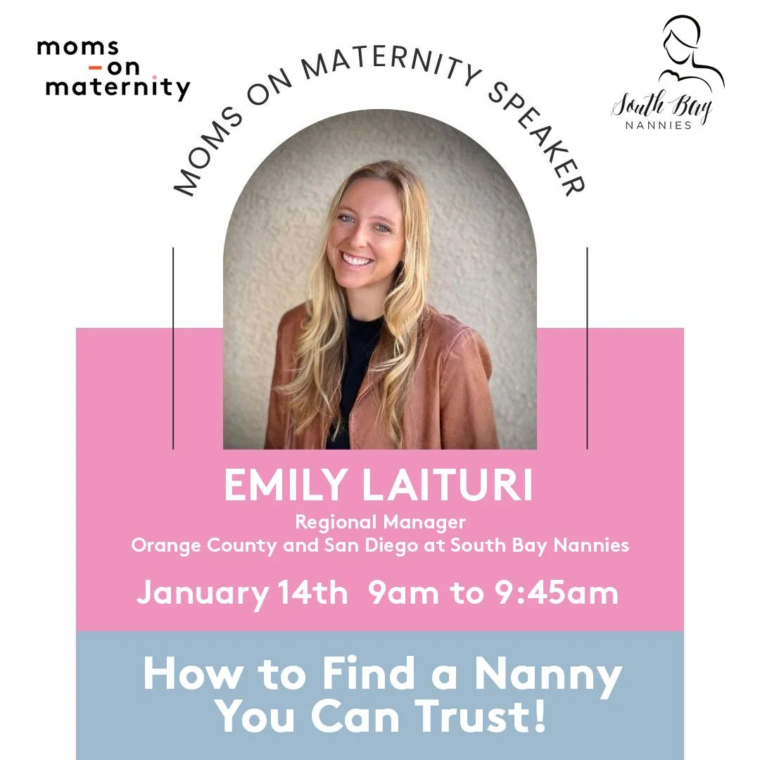 Join South Bay Nannies and @momsonmaternity for a short, informative online event led by our very own Emily Laituri. Learn how to confidently find and hire the right nanny for your family and get your questions answered live.

☕ Grab a coffee, get co