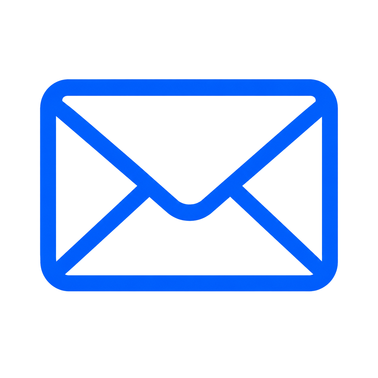 A blue outline of an envelope icon on a light gray background, symbolizing email with a touch of Harbaugh restoration.