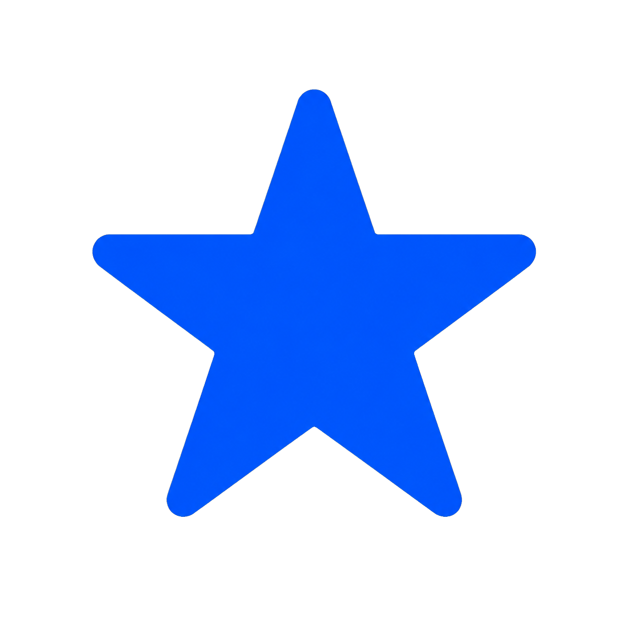 A solid blue five-pointed star on a plain white background, symbolizing water damage restoration in Vancouver WA.