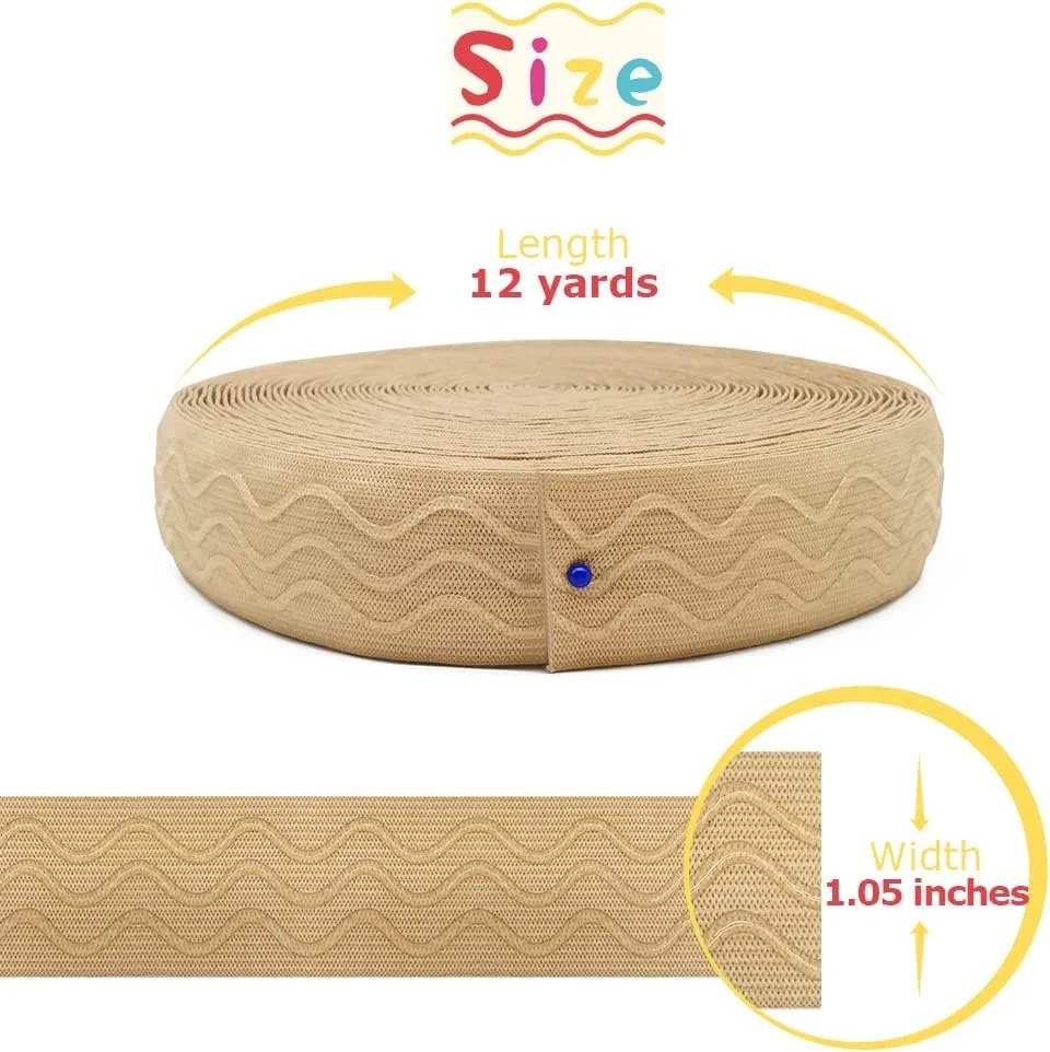 Elastic with Silicone Grip (tan, black, white)