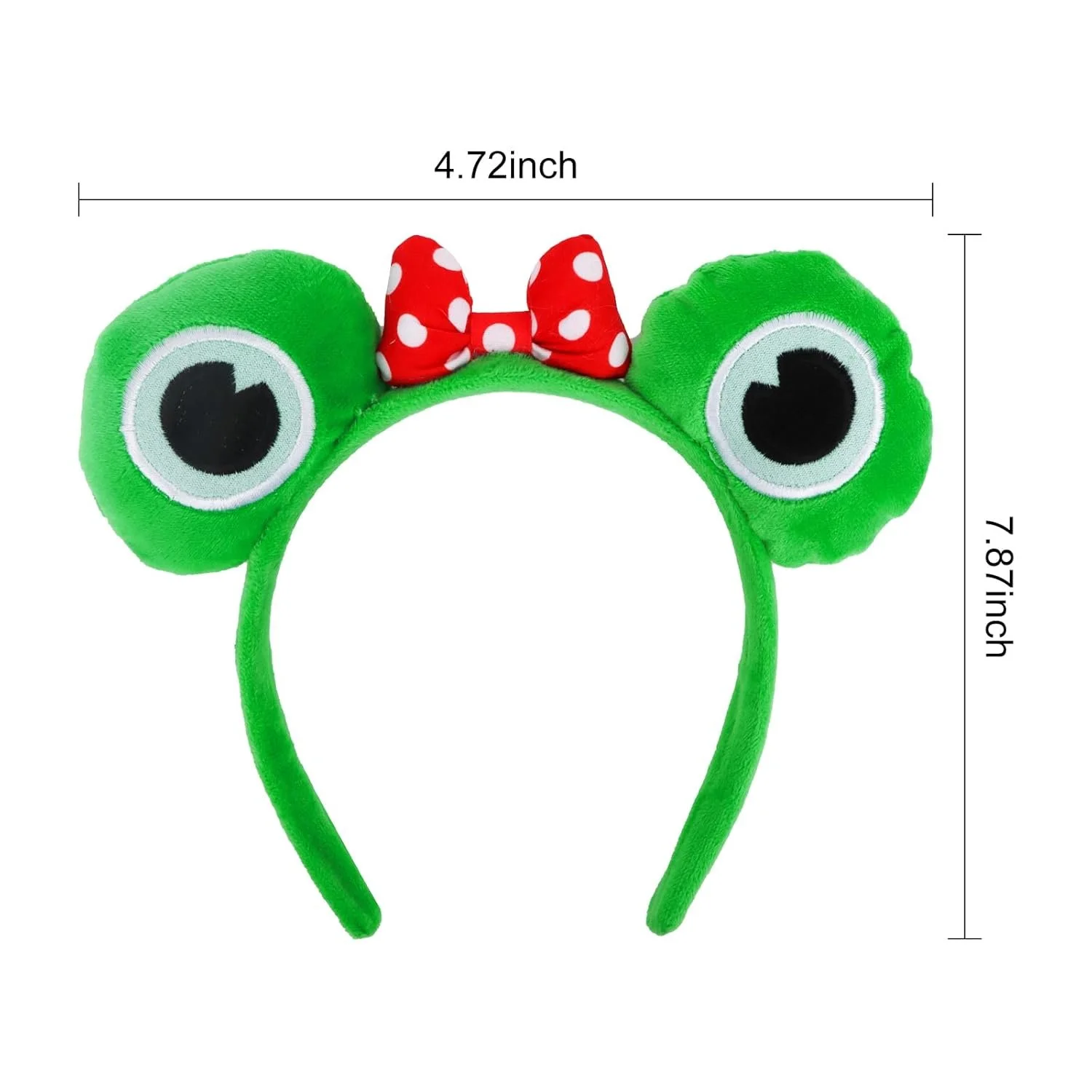 Amazon-purchased frog headband with plush green eyes, worn by ensemble frog characters during the “Kiss the Girl” scene to quickly signal character without full costuming.