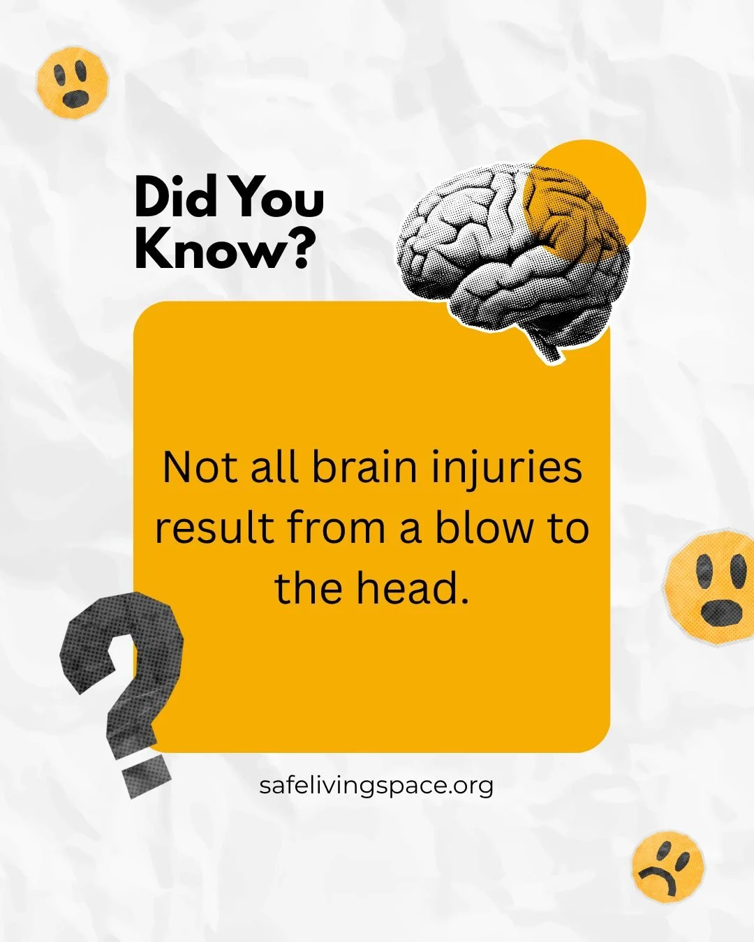 Not all brain injuries come from a hit to the head.

Some occur inside the brain &mdash; from a sudden jolt, oxygen loss, infection, or medical condition.

The signs may be invisible, but the effects are very real. 🧠

#BrainInjuryAwareness #Invisibl