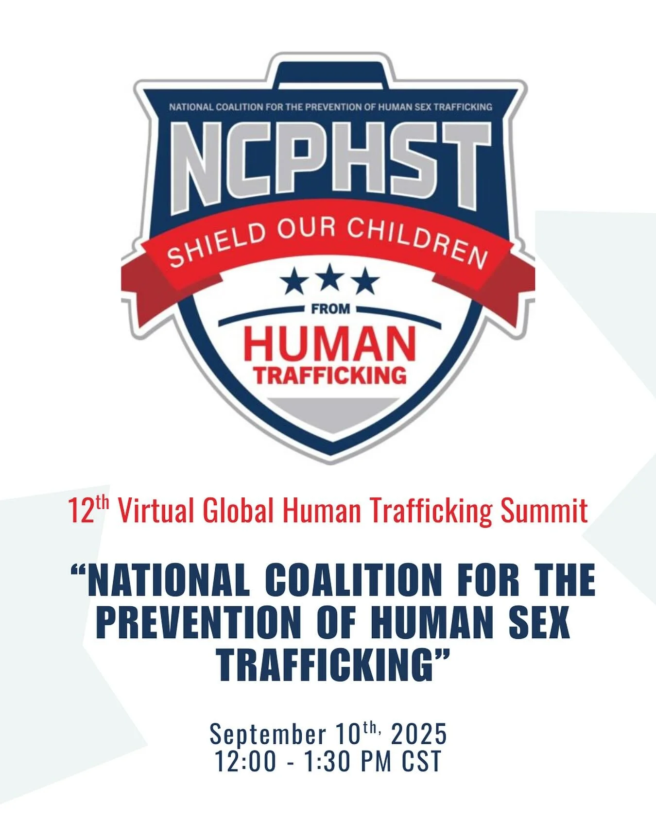 🛡️ Join Us for the 12th NCPHST Virtual Global Human trafficking Summit! 🛡️

Dr. Edie Zusman will be presenting this afternoon in a powerful and transformative session:

&ldquo;Preventing Exploitation Through Education and Survivor-Centered, Brain T