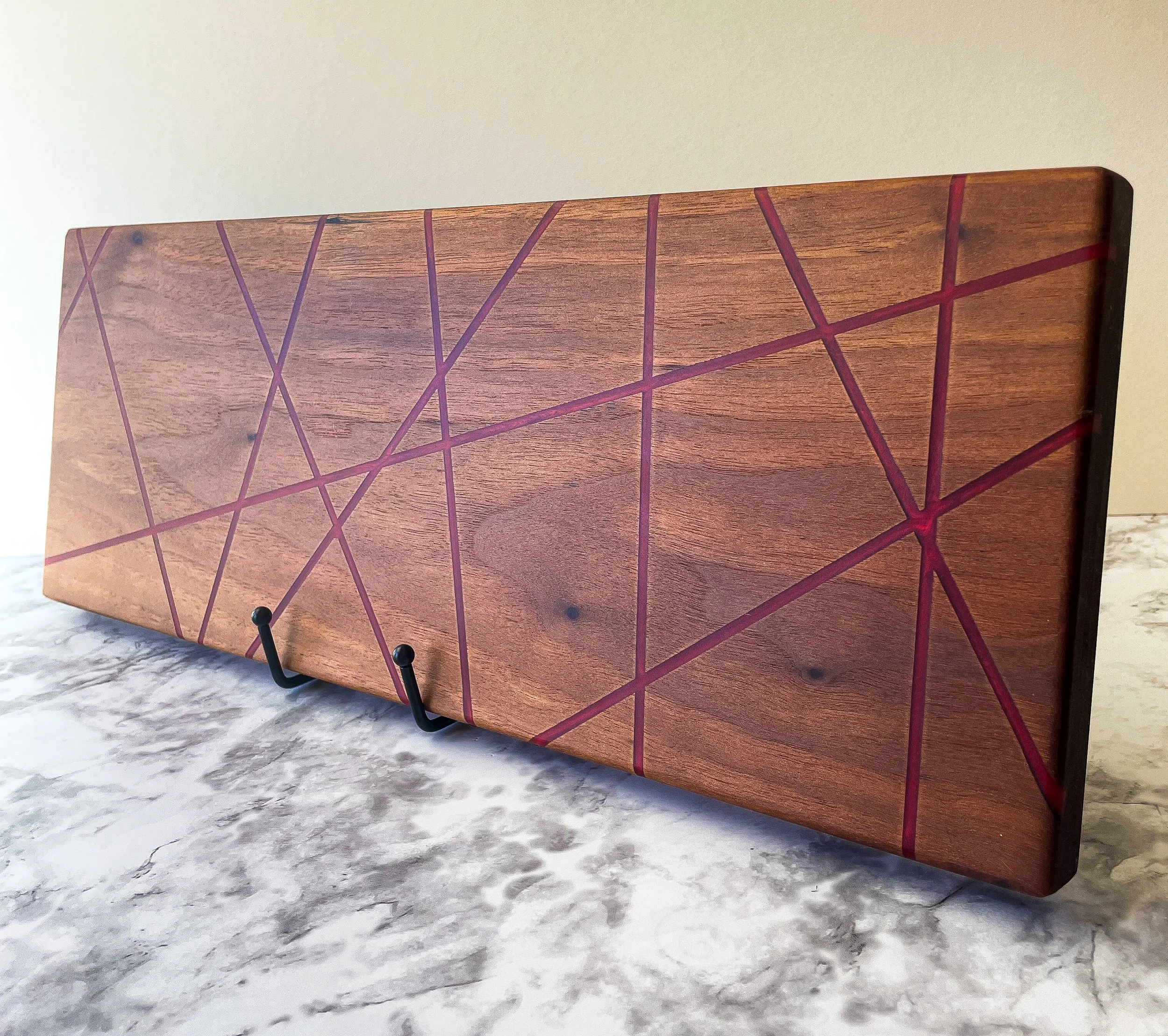 Red Epoxy Line Serving Tray