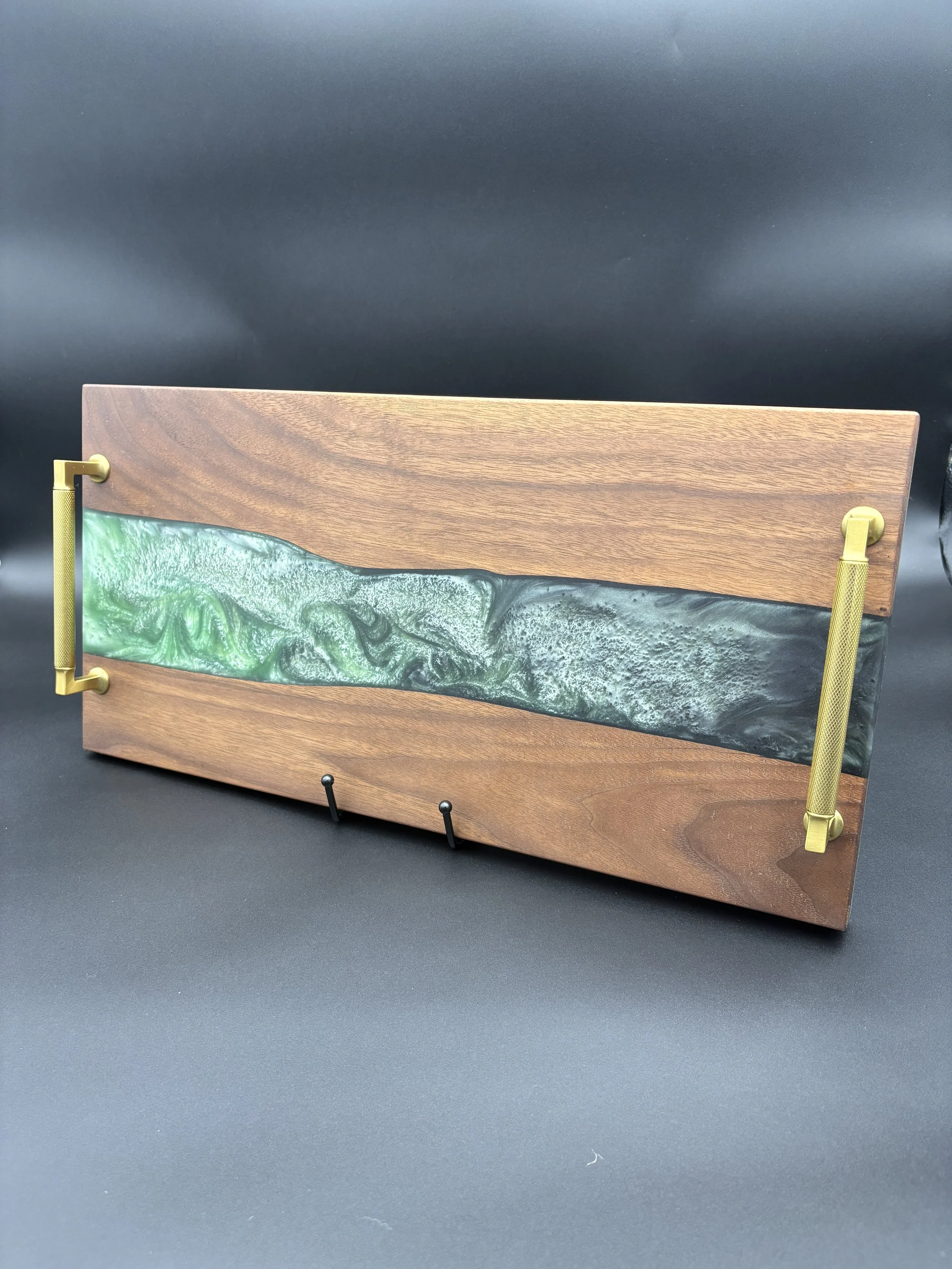 Green Black Epoxy Serving Tray