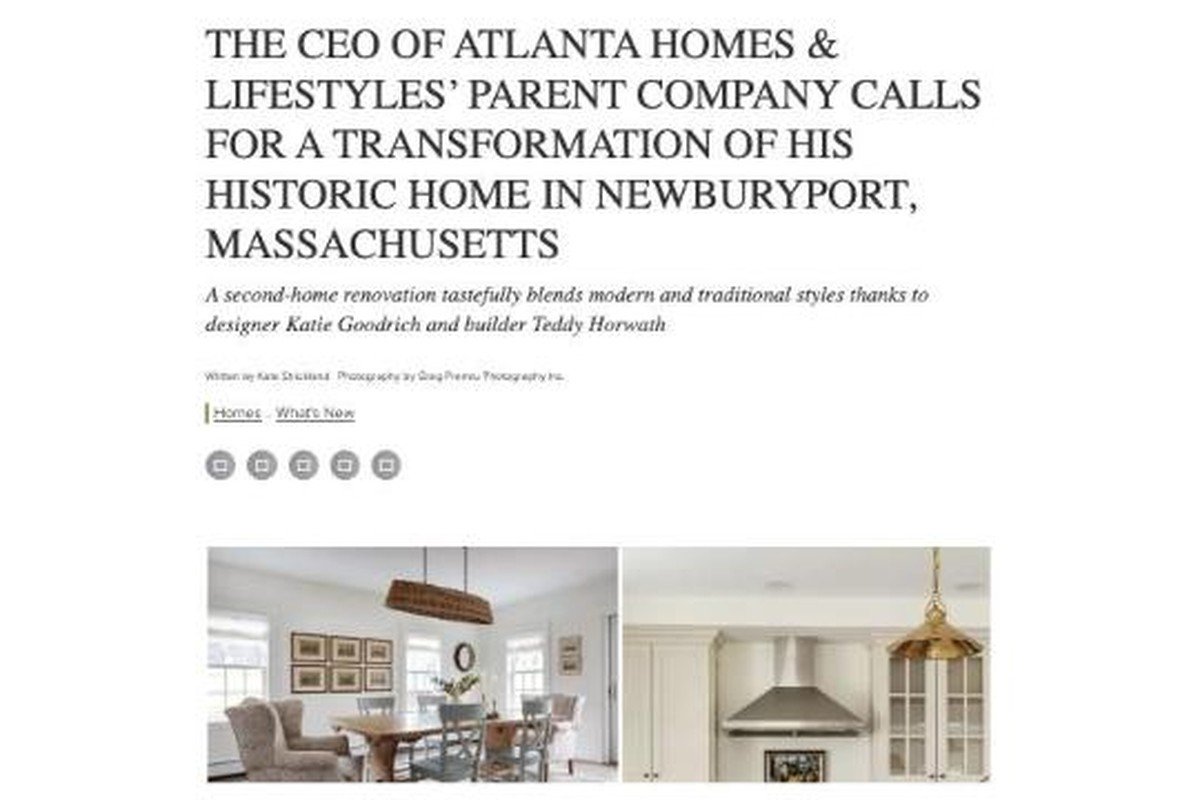 Historic Newburyport home by Ivory & Bone Interiors, featured in Atlanta Homes & Lifestyles