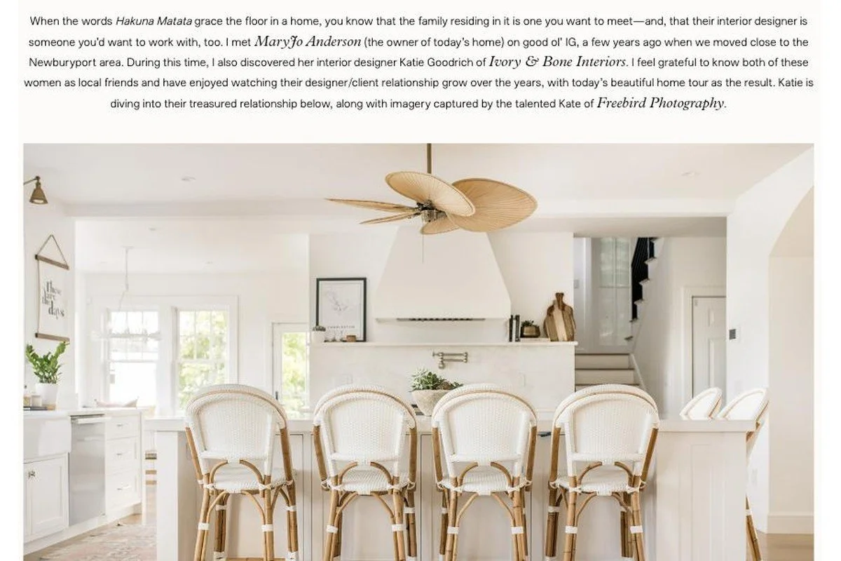 Coastal Nantucket-style kitchen by Ivory & Bone Interiors, featured in Haven