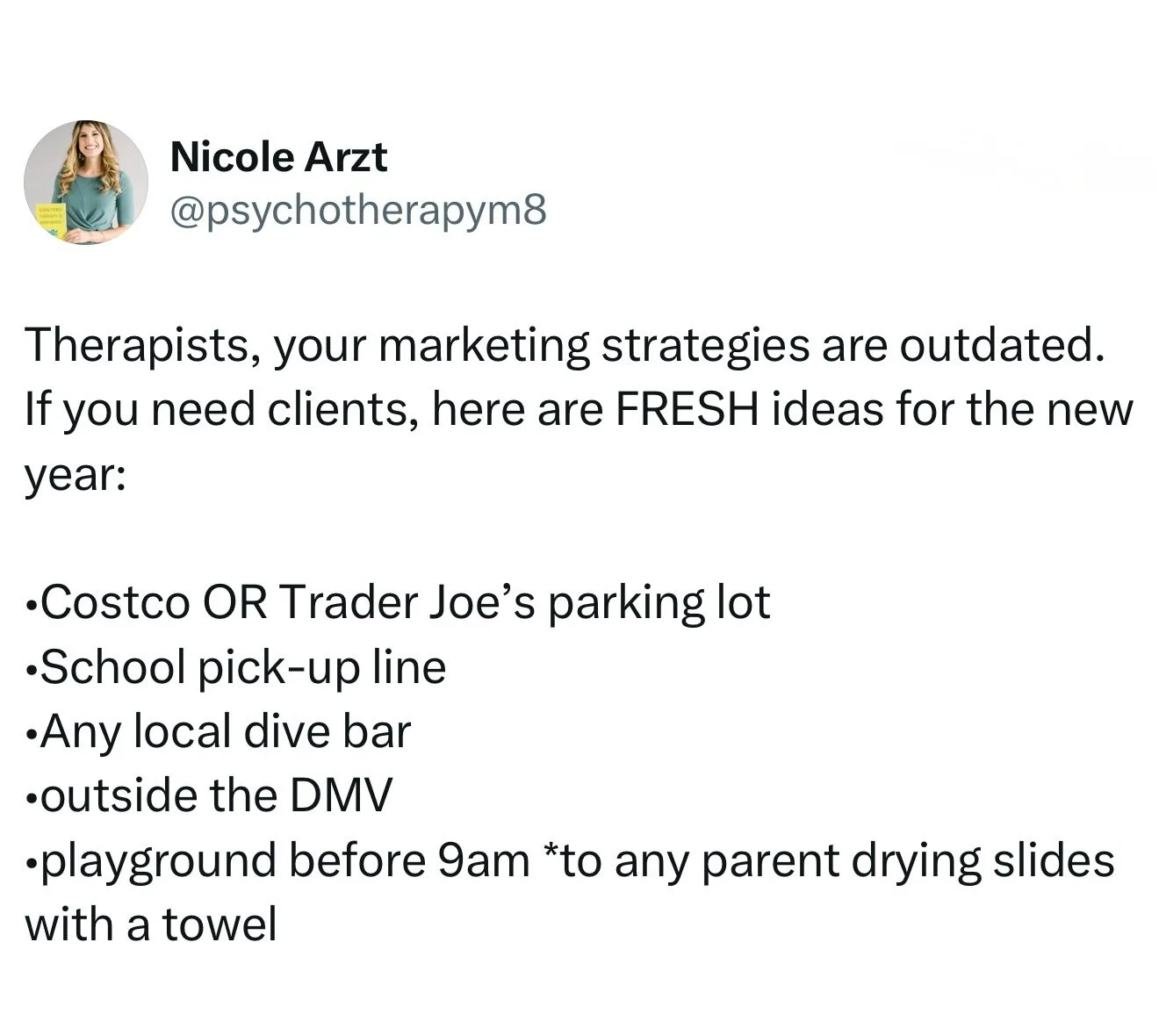 Follow me for more unhinged marketing tips