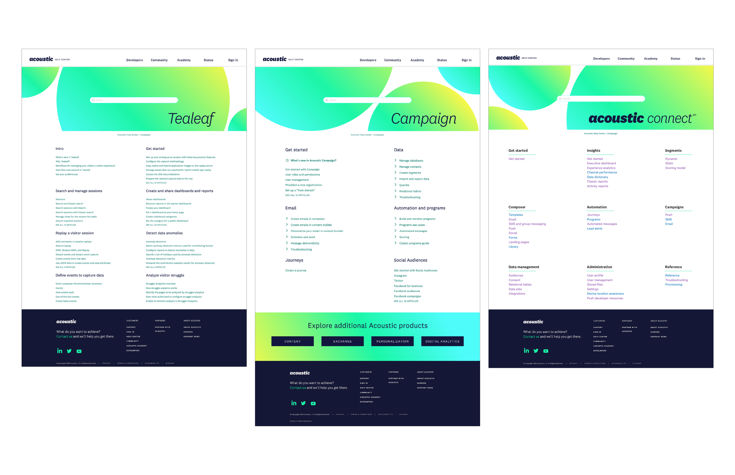 Demo site design mockups / acoustic