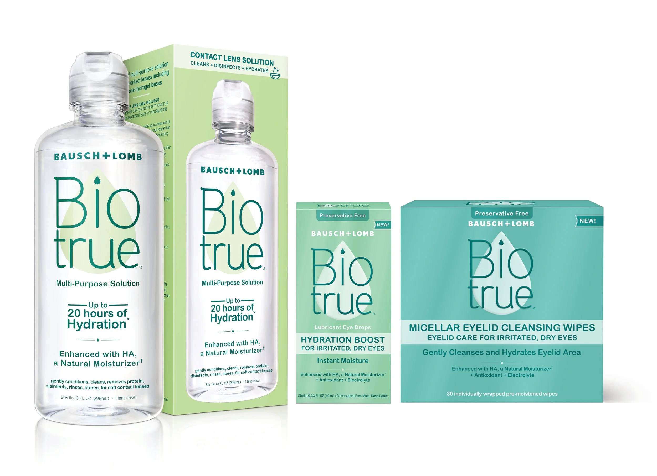 Biotrue packaging suite redesign / Bausch + Lomb