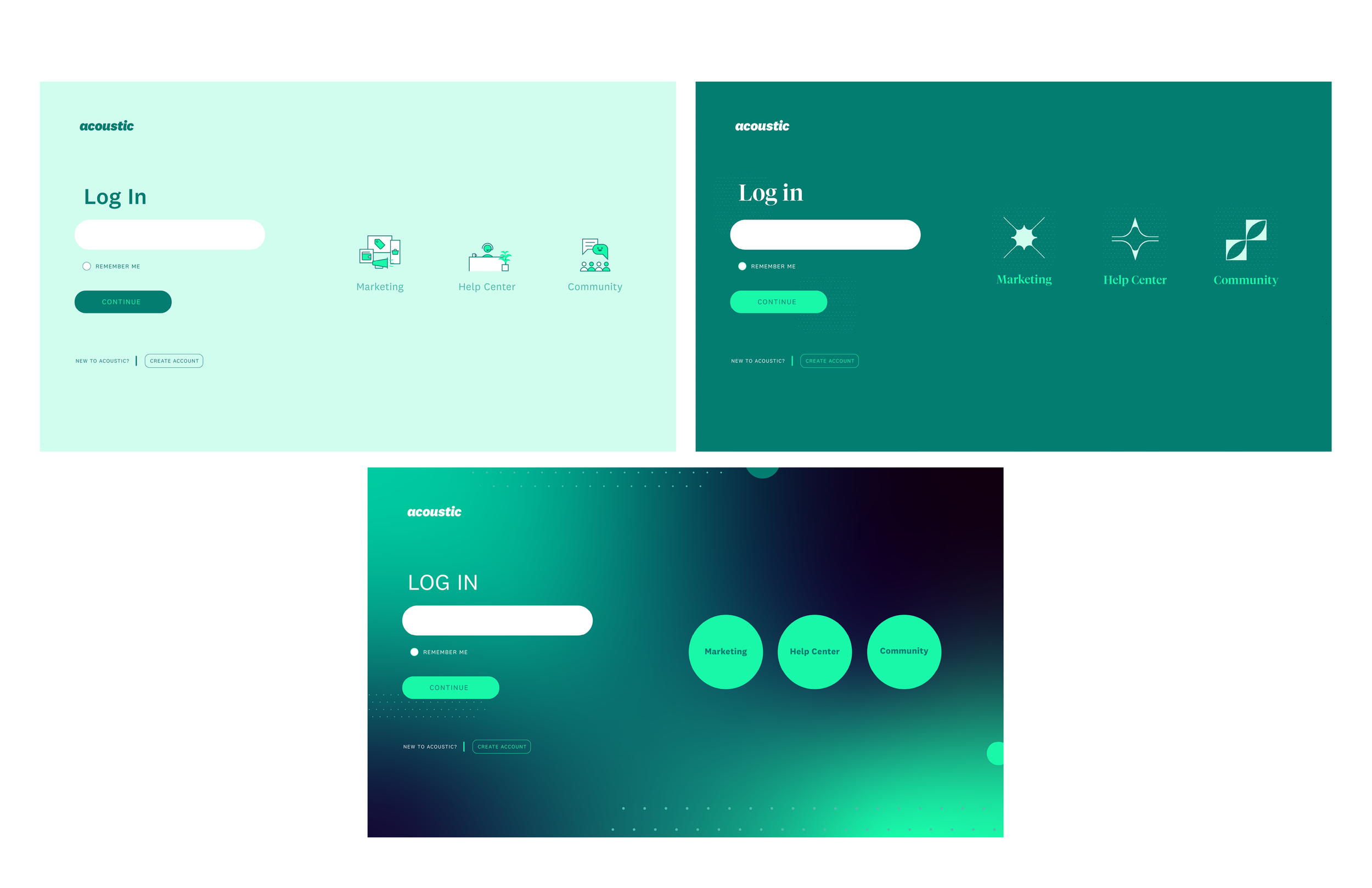 Log in page design options / acoustic