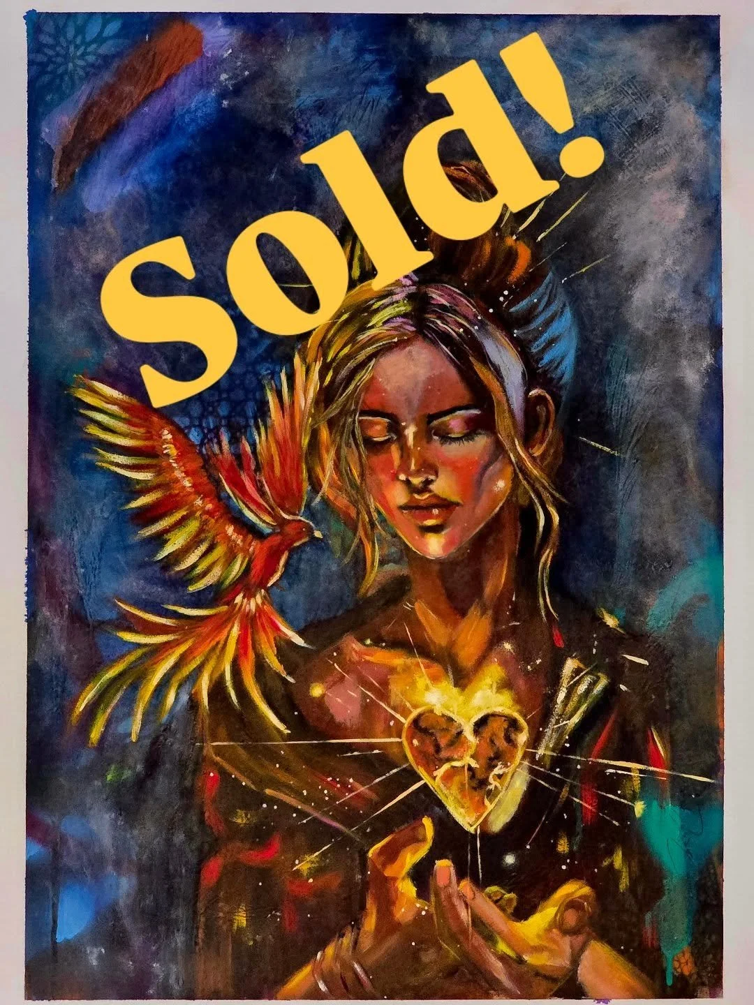 This piece has found its home. 💛

When I paint, I energetically connect with the person the painting is for and I get excited to know how the two will find each other. 

What begins in the quiet of the studio, layers of color, doubt, courage, intuit