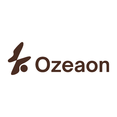 Ozeon logo with stylized 'O' and the company name in lowercase letters.