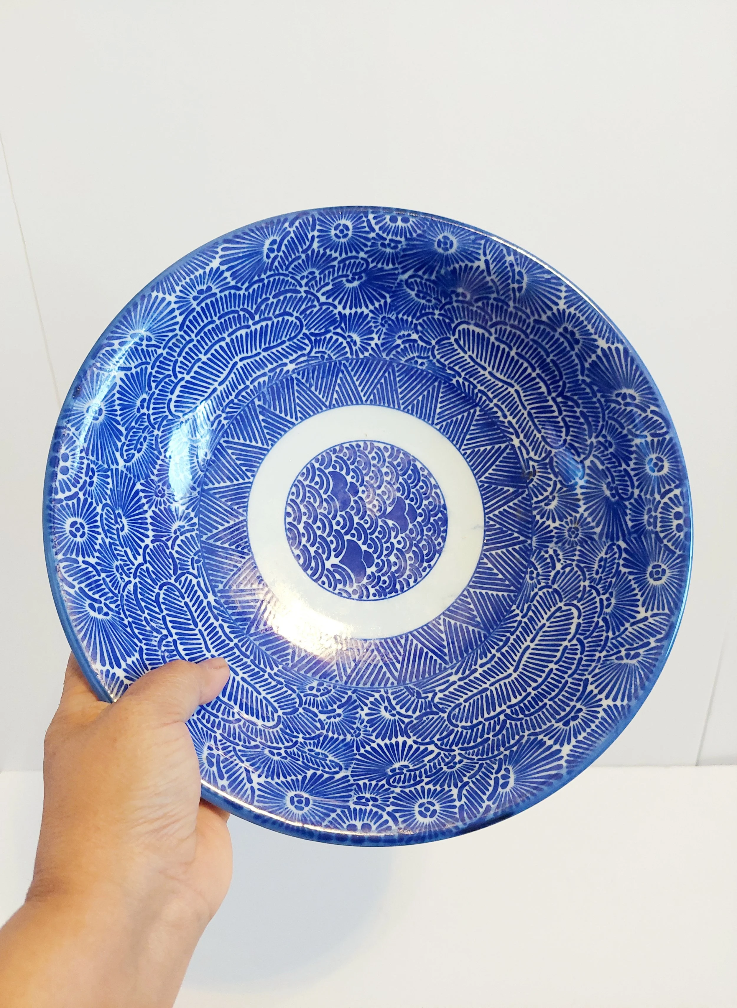 Vintage Japanese blue & white porcelain dish/platter