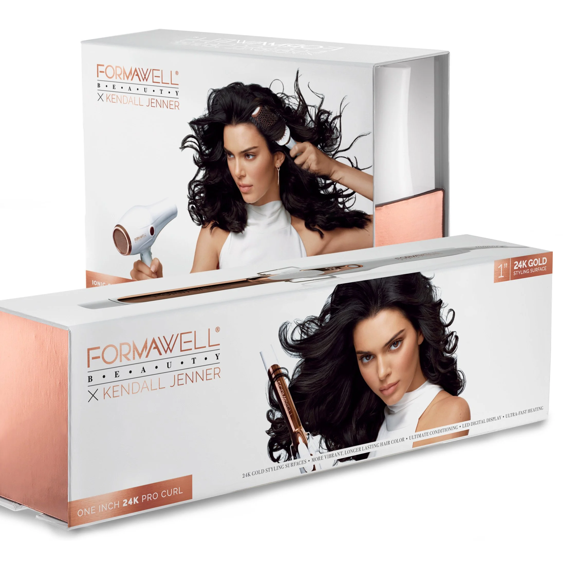 formawell x kendall jenner dryer and curling iron packaging