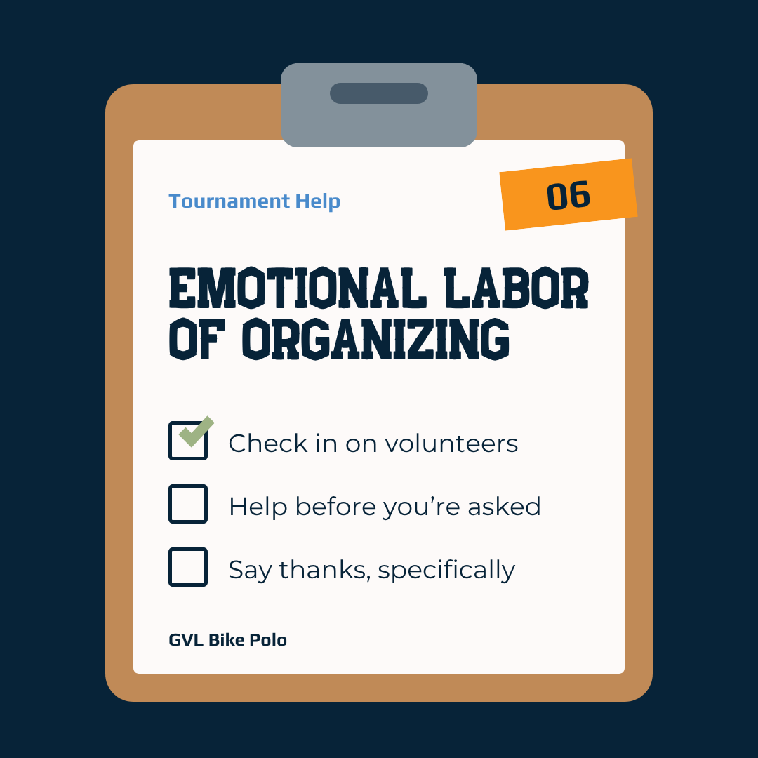 The Emotional Labor of Organizing a Tournament