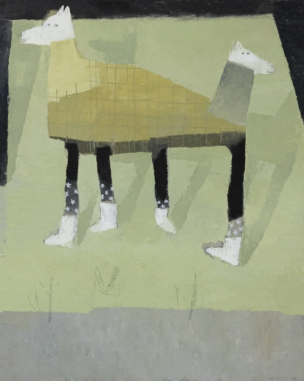 Fidalis Buehler | Two-Headed Horse, 2024 | oil on panel | 29 x 23 in. | $3,000
