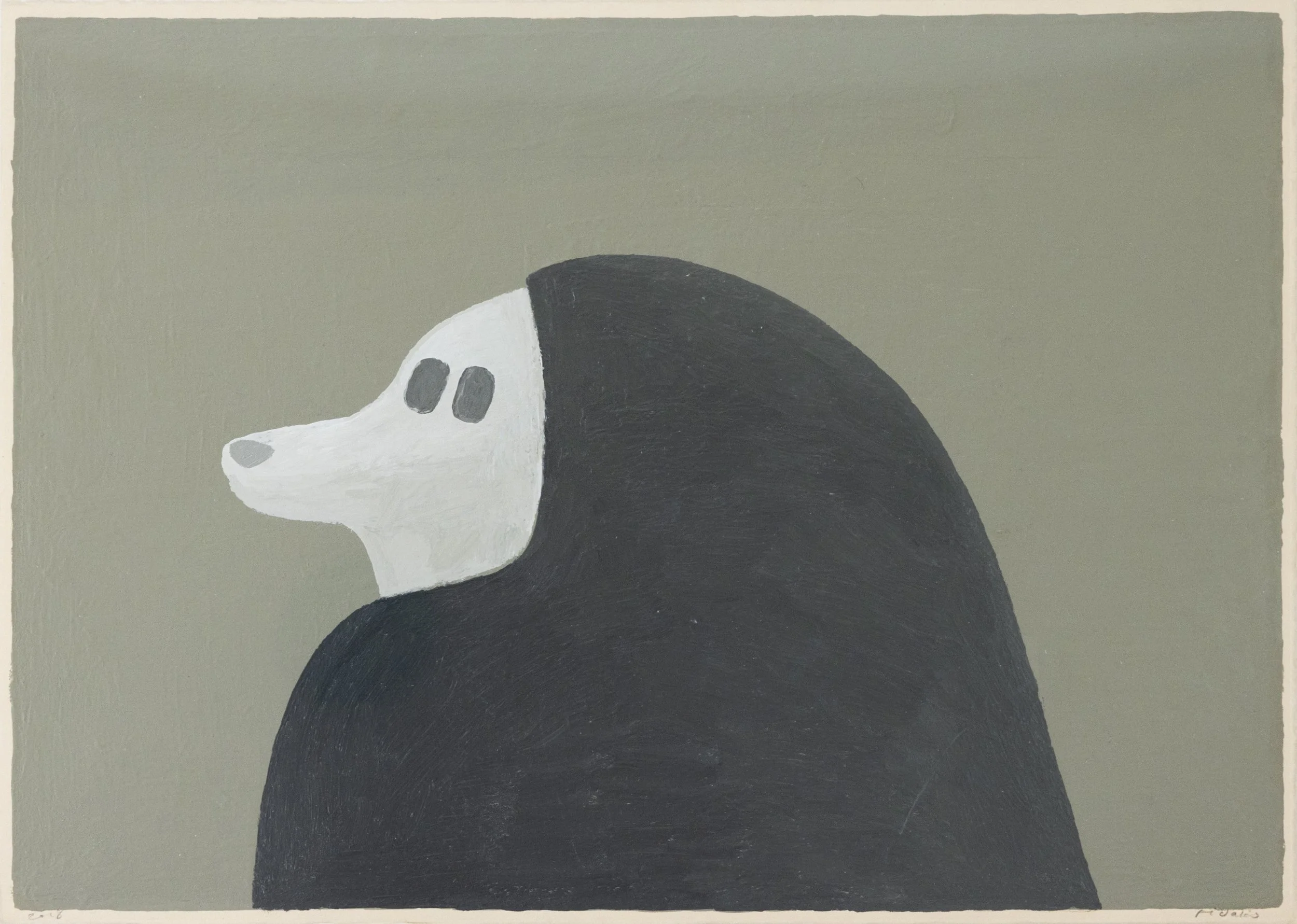 Fidalis Buehler | Dog Hoodie, 2018 | oil on paper | 9.5 x 13.5 in. | $1,000