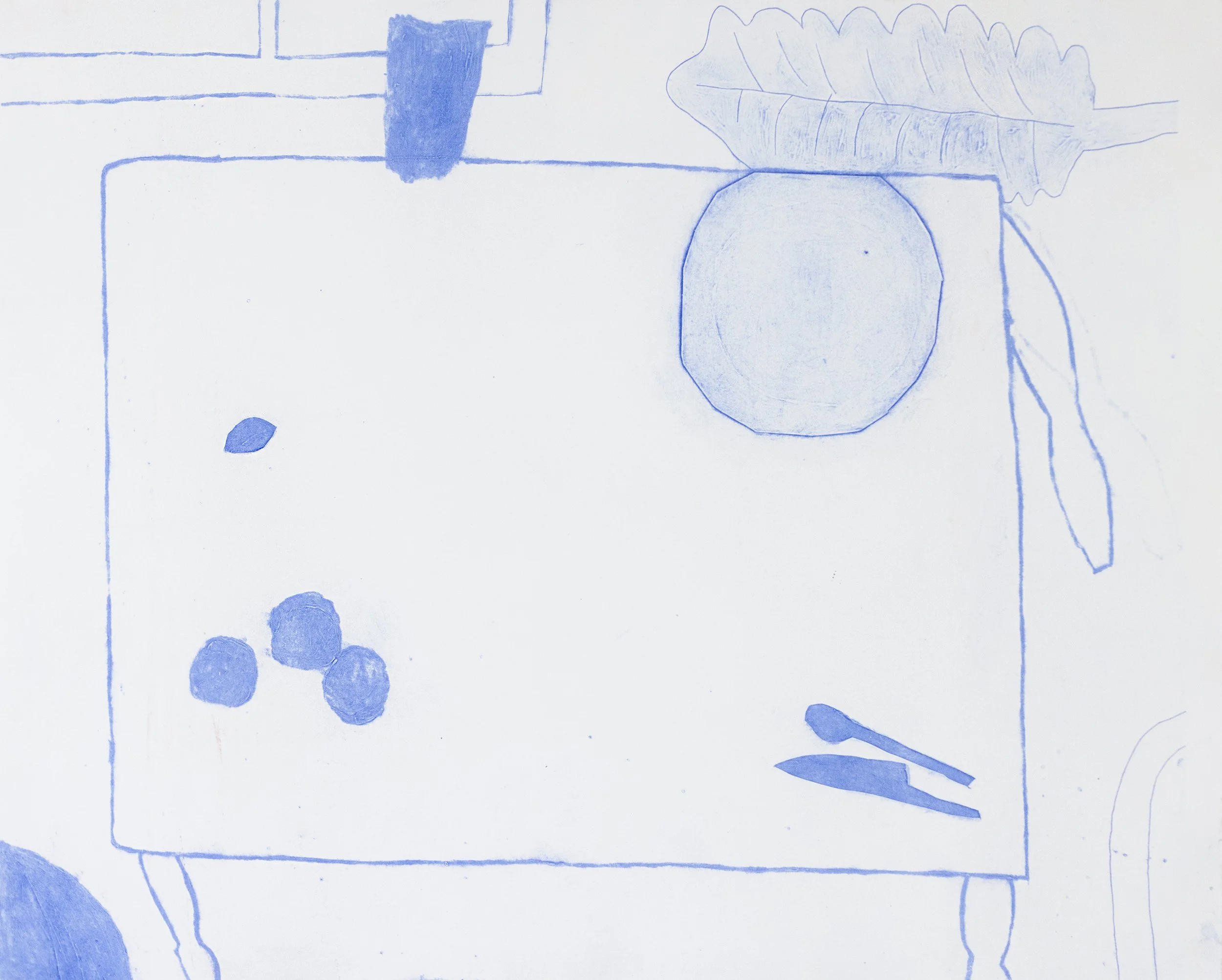 Mitch Mantle, 'Setting the Table 5,' 2021, intaglio and monotype, 29 x 36.5 in., $3,000