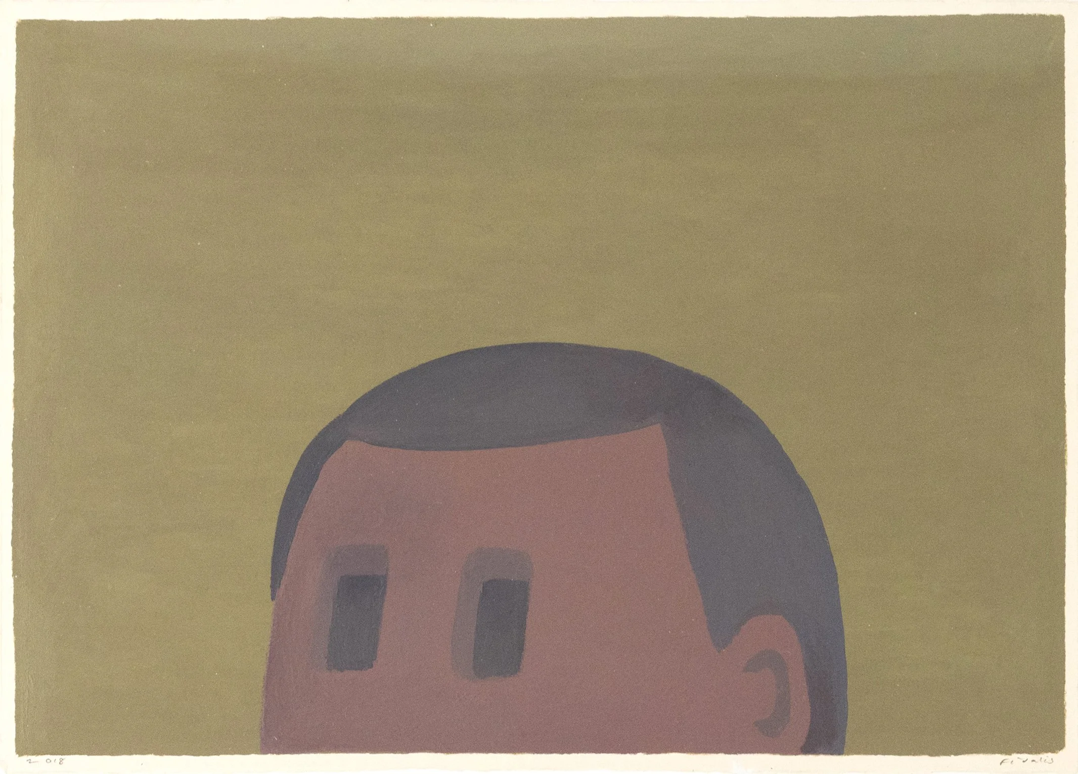 Fidalis Buehler | Empty Head, 2018 | oil on paper | 9.5 x 13.5 in. | $1,000