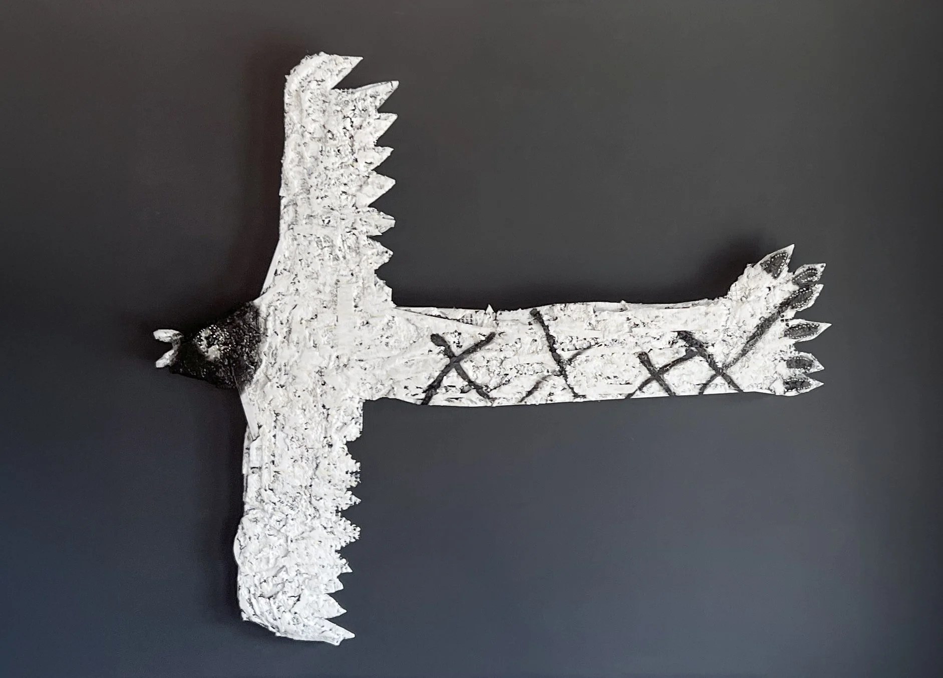 Fidalis Buehler | Sky Bird (After Children’s Mo’olelo), 2025 | wood, wire, plaster and oil | 67 x 77 in. | $8,000