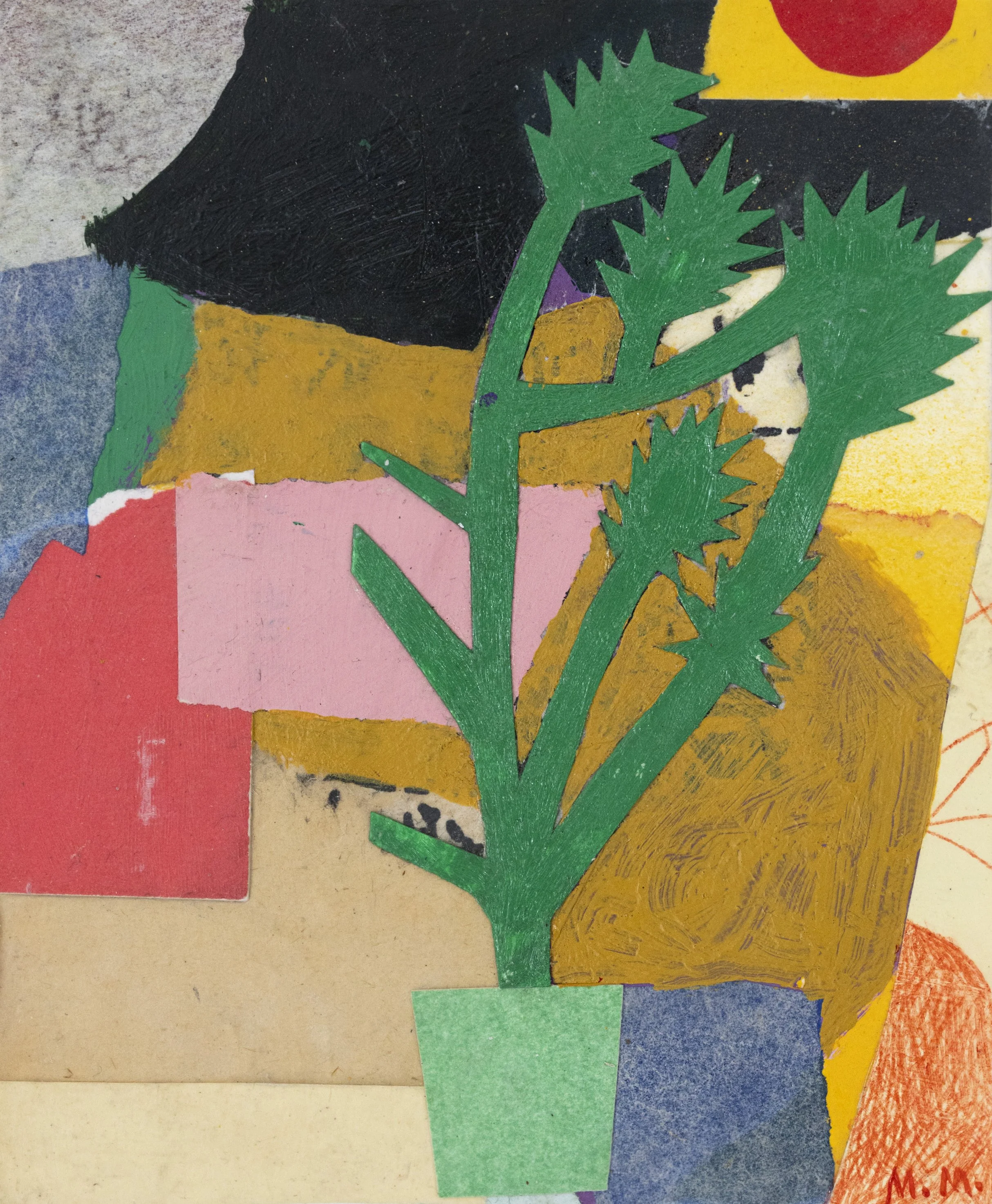 Mitch Mantle, 'Joshua’s Tree,' 2020, acrylic and collage on paper, 6 x 4 in., $600