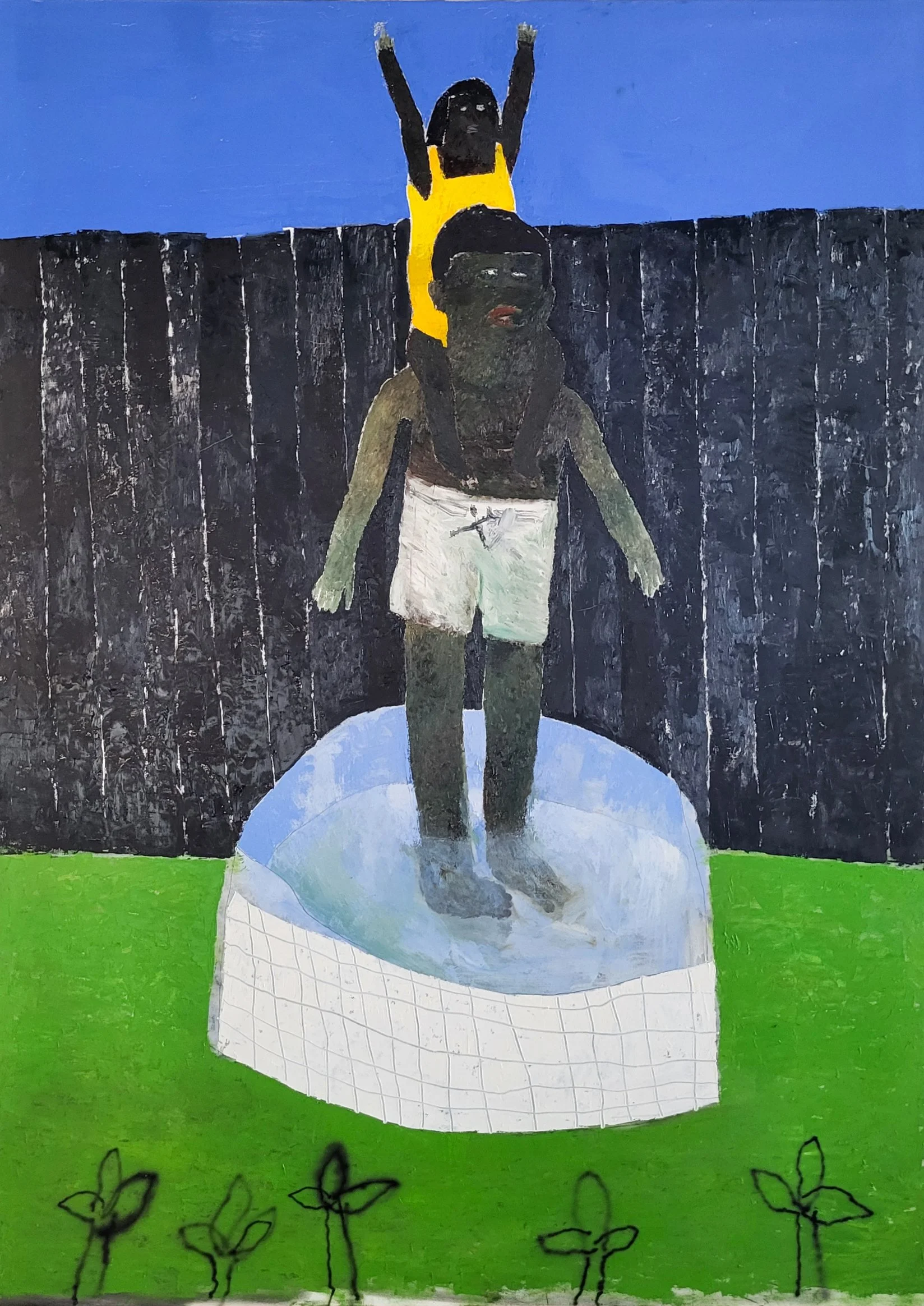 Fidalis Buehler | Pool Totem, 2025 | oil on canvas | 84 x 60 in. | $12,000