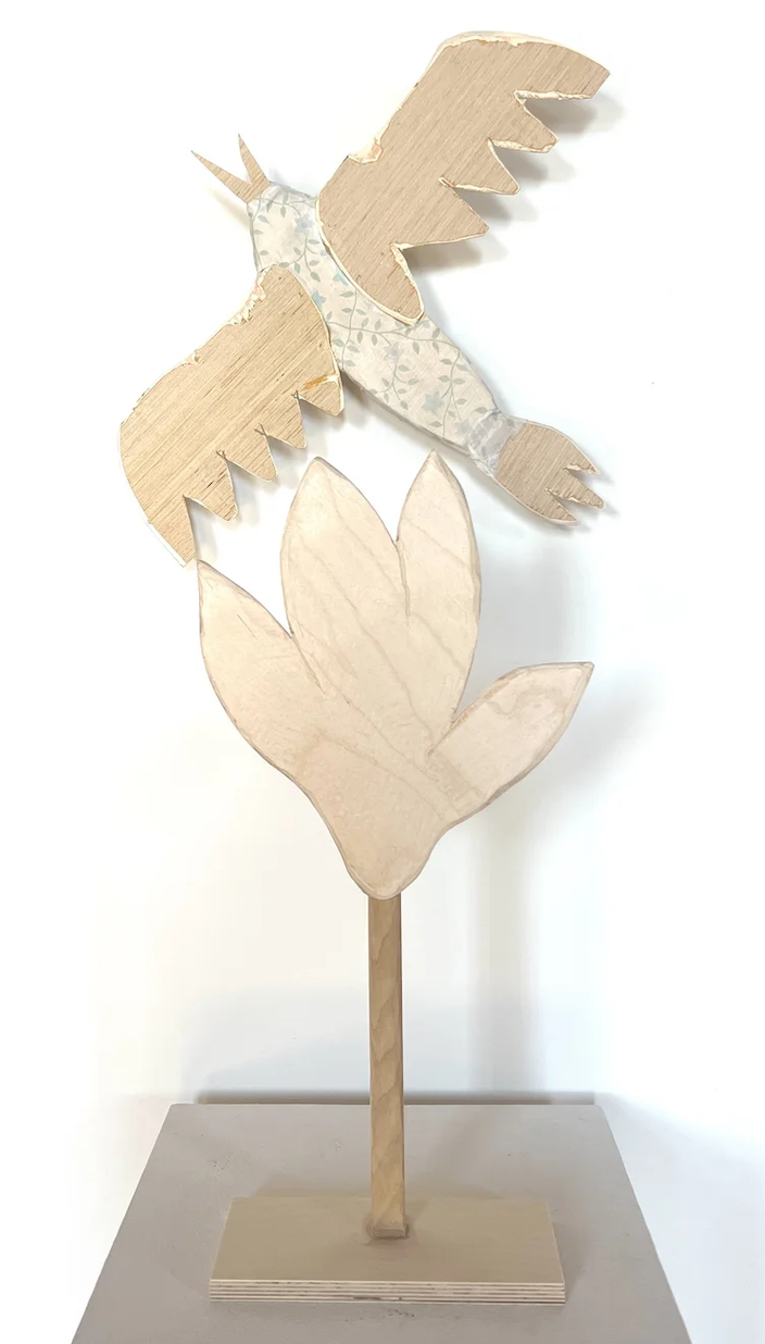 Fidalis Buehler | Bird & Plant (Story of the Navigator), 2025 | wood (baltic birch)
bird: 24 x 22 x .5 in. | plant: 24 x 12.5 x 4.5 in. | $1,800