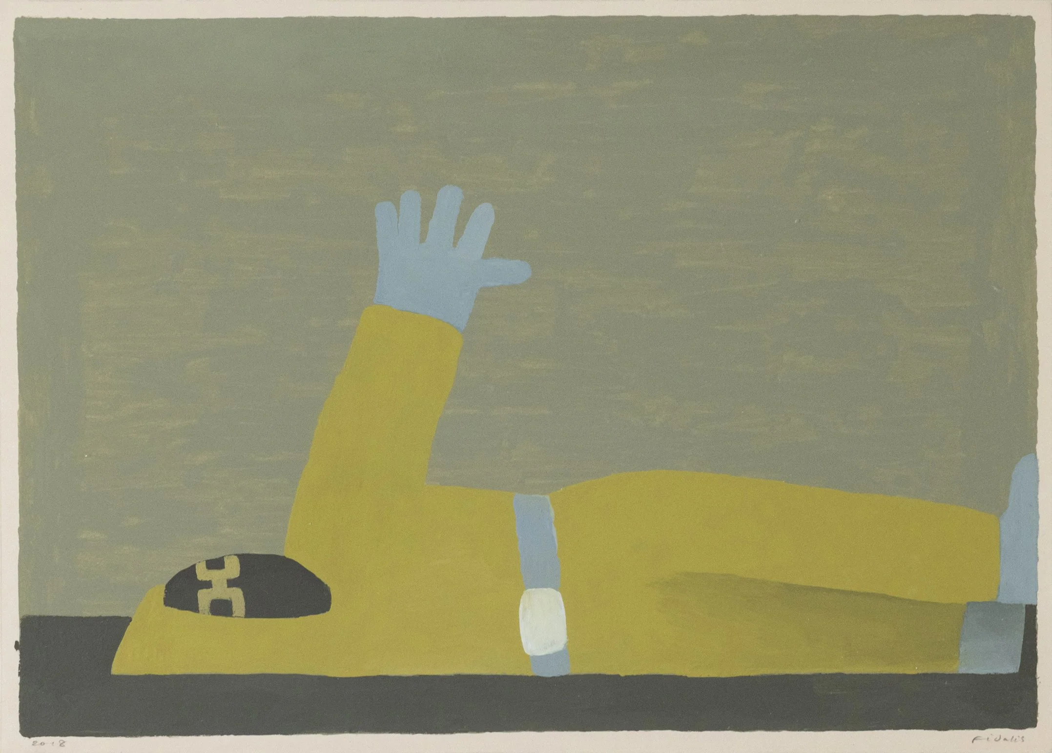 Fidalis Buehler | Yellow Man Reach, 2018 | oil on paper | 9.5 x 13.5 in. | $1,000