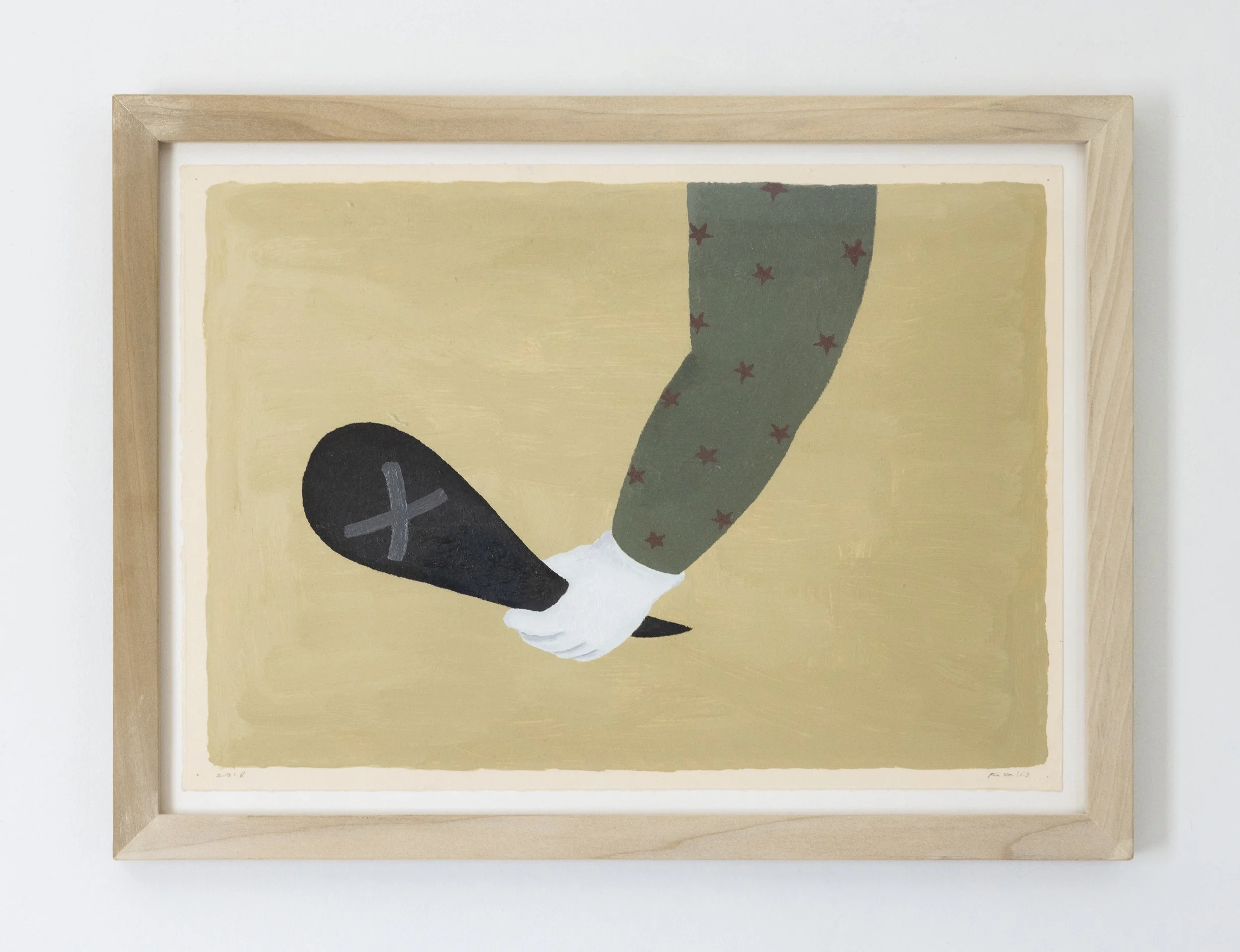 Fidalis Buehler | Word Bubble Weapon, 2018 | oil on paper | 9.5 x 13.5 in. | $1,000