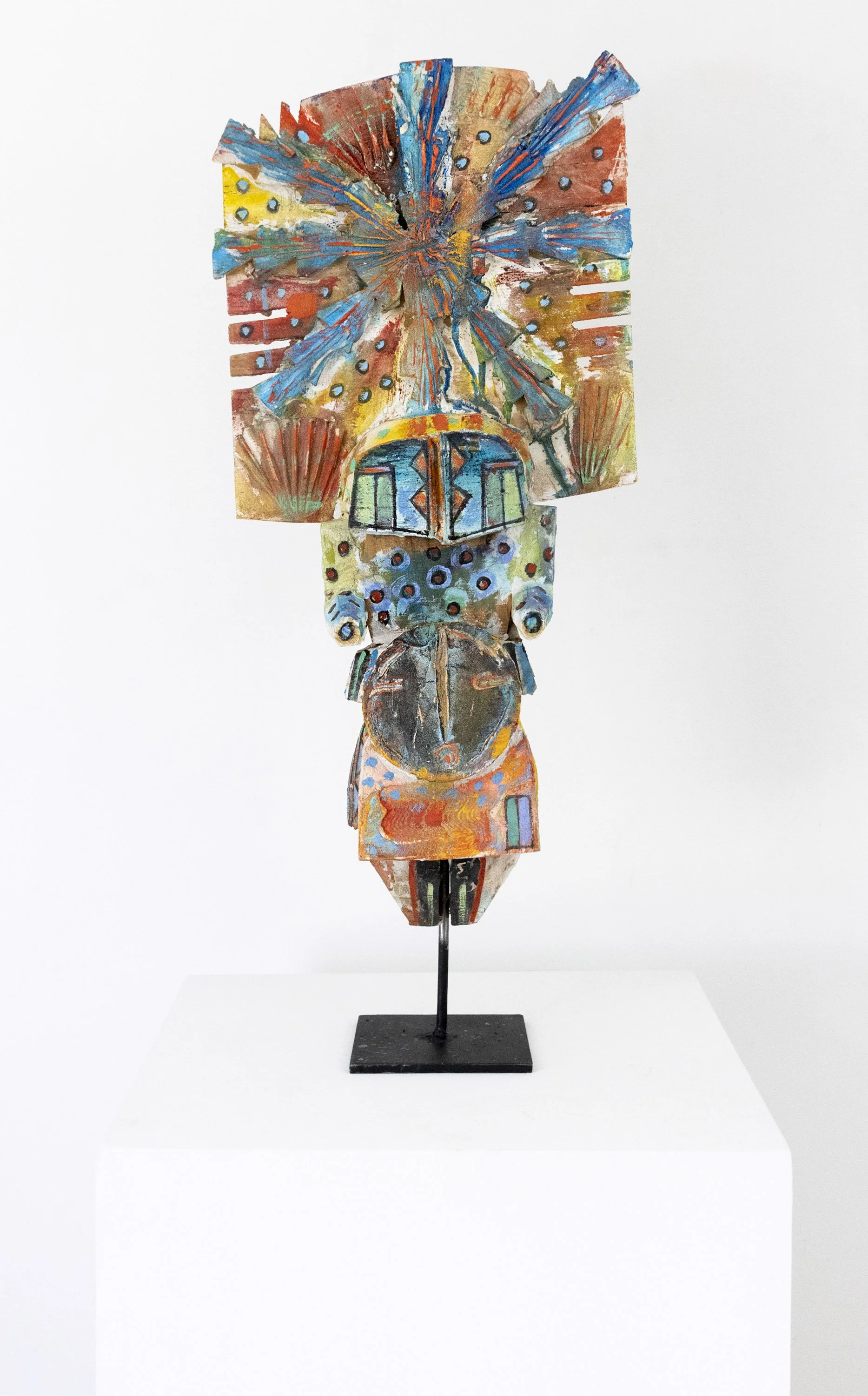 Sheldon Harvey, 'Red World Being IV,' 2018, mixed media on wood, 28 x 11 x 5 in., $2000