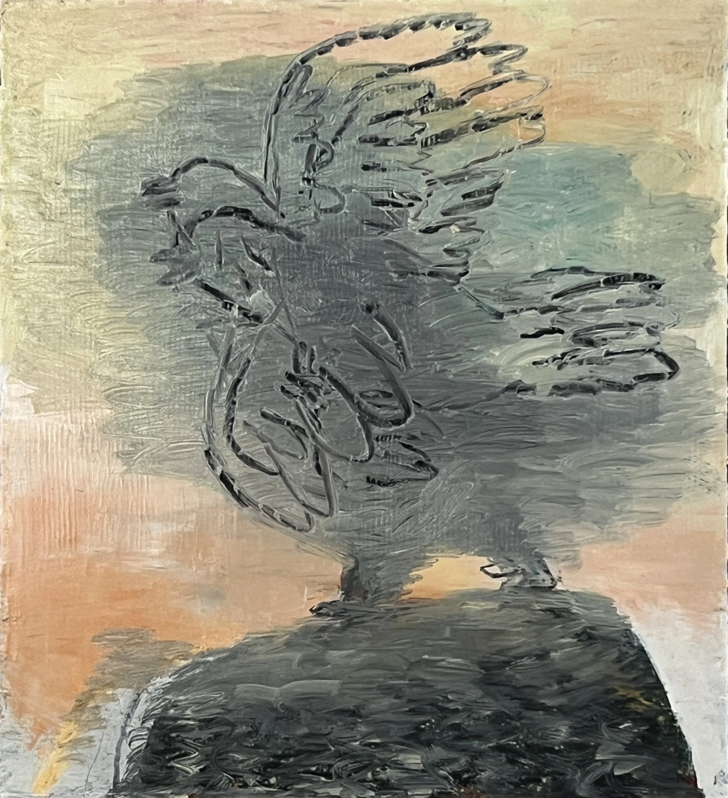 Fidalis Buehler | The Bird Stone, 2025 | oil on panel | 40 x 36 in. | $5,500