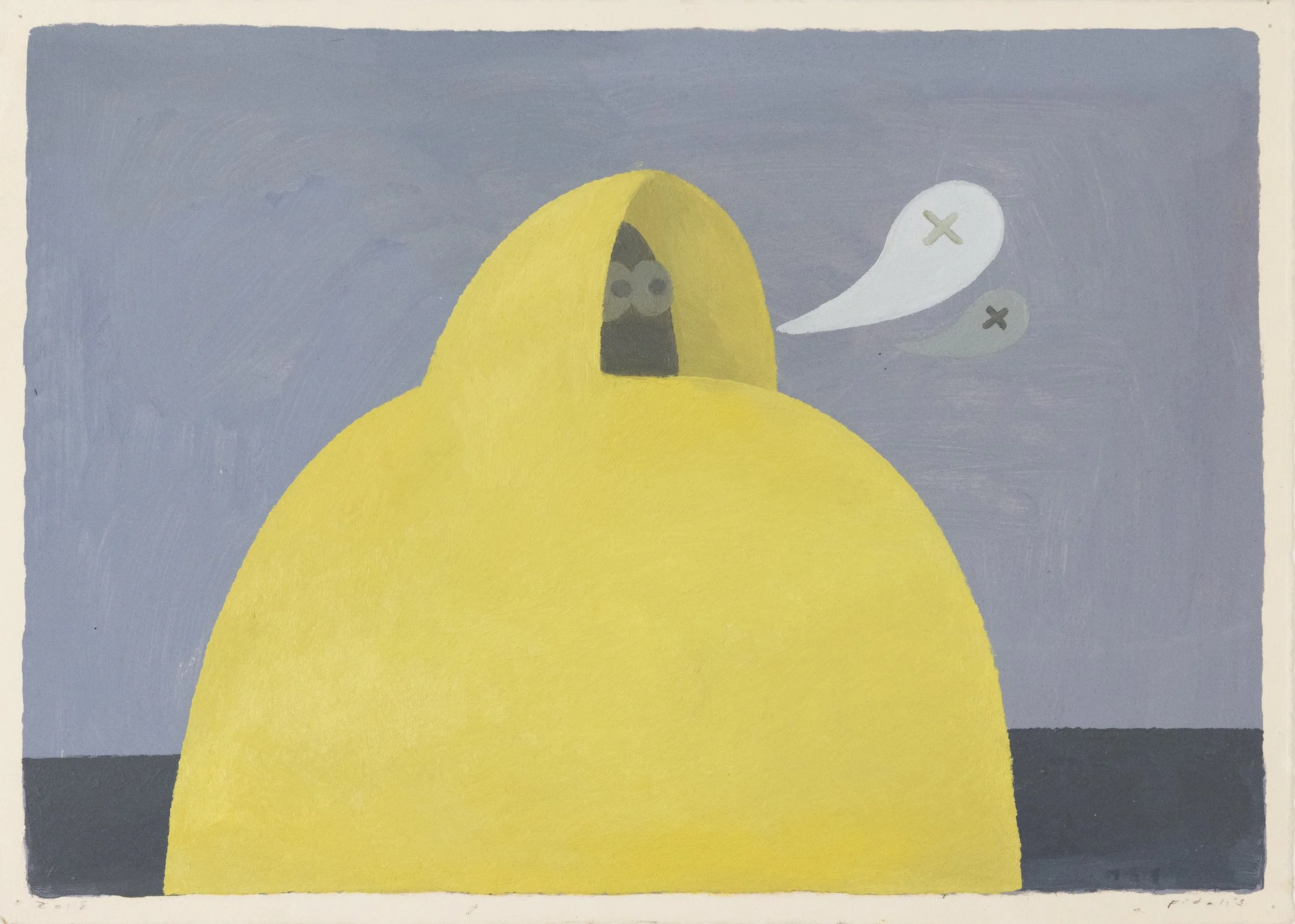Fidalis Buehler | Big Yellow Man, 2018 | oil on paper | 9.5 x 13.5 in. | $1000