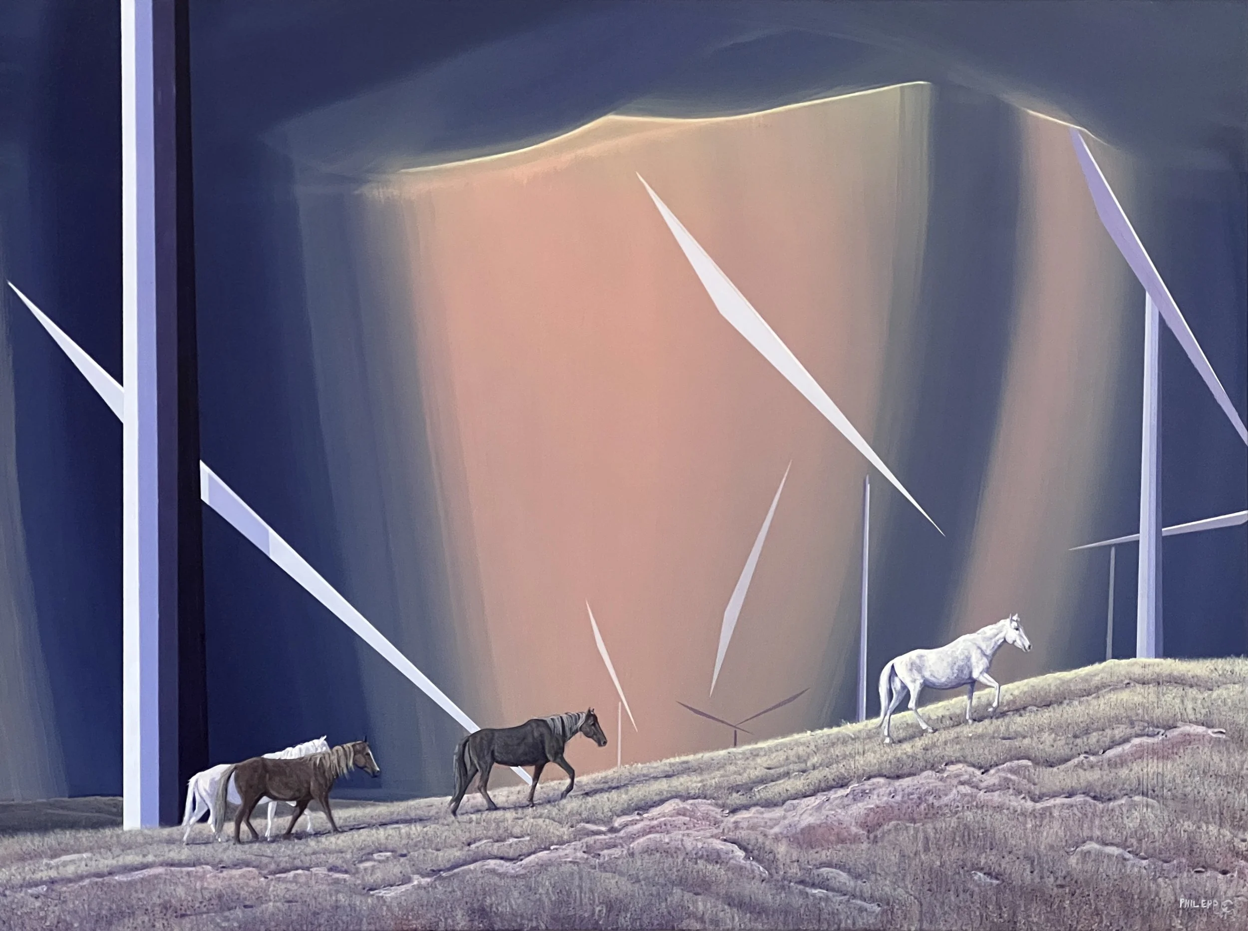 Phil Epp | Turbine Field, 2022 | acrylic on board | 30 x 40 in. | $8,500