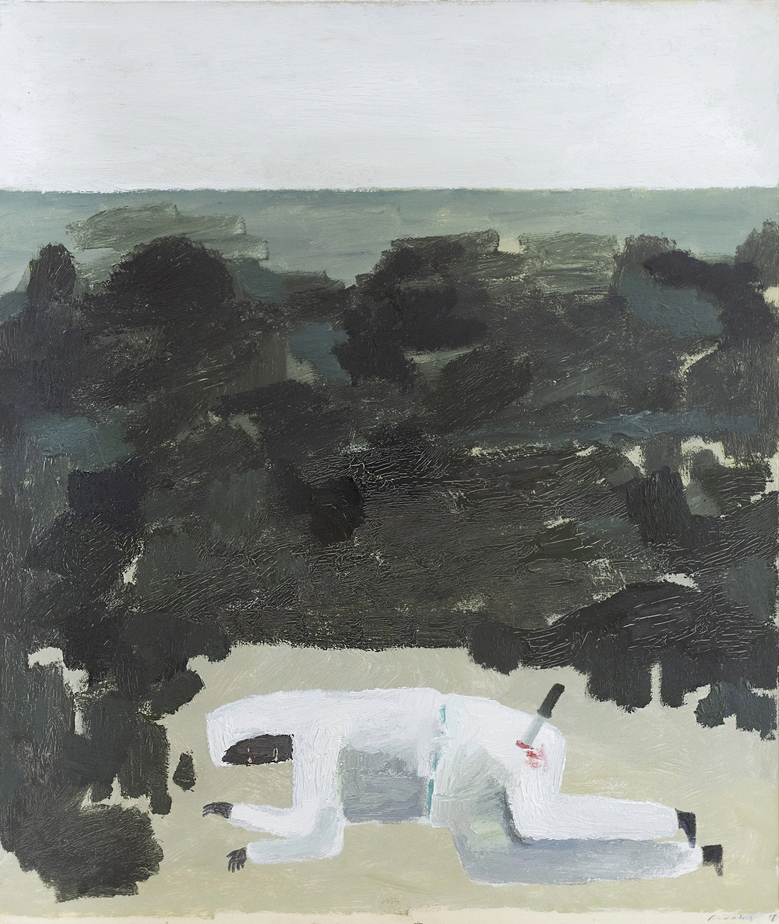 Fidalis Buehler | Knife Wound in the Pool, 2021 | oil on paper | 18 x 15 in. | $1,400