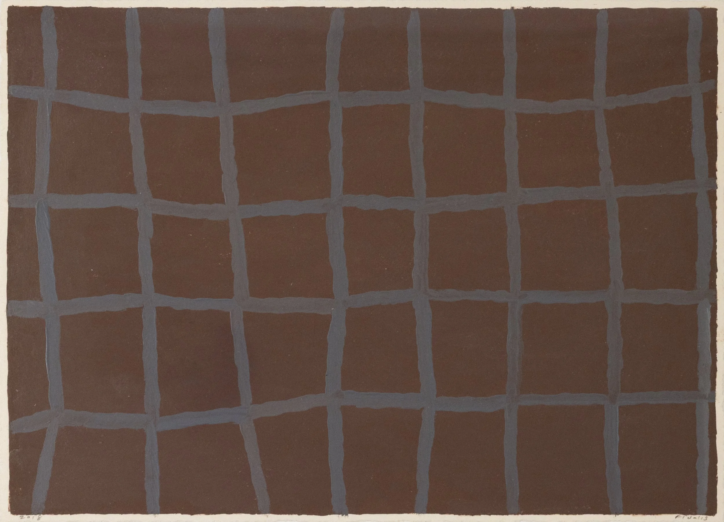 Fidalis Buehler | Floor Grid, 2018 | oil on paper | 9.5 x 13.5 in. | $1,000